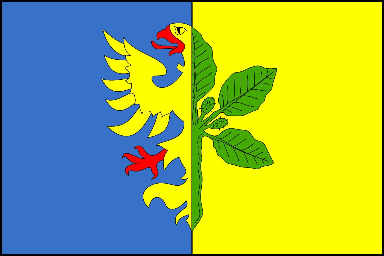 Drapeau XL Bukovec grand format pavillon Gminy Bukowiec Powiat Frydek-Mistek