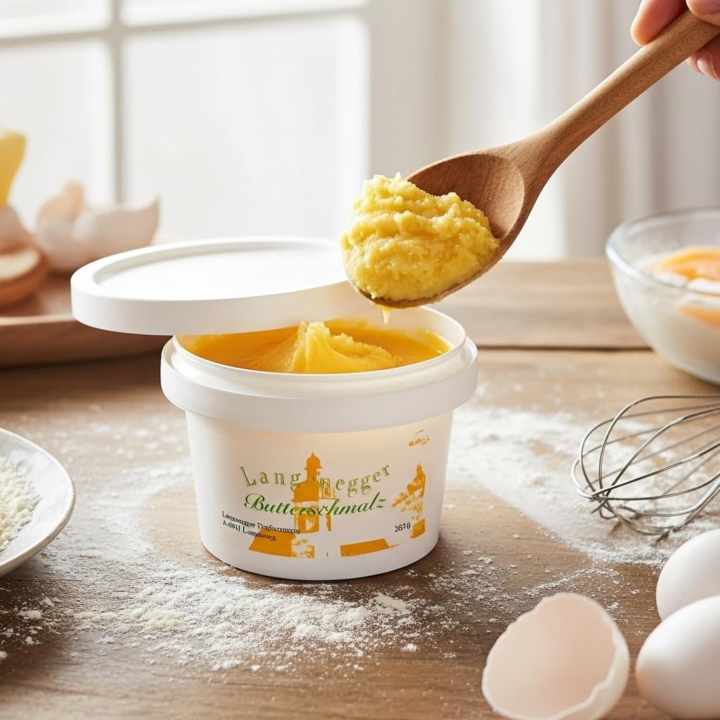 Bregenzerwälder Ghee – Butterschmalz aus 5-fach Gold-prämierter Heumilch-Butter – Ayurvedisch geklärt & laktosefrei – Hoch erhitzbar bis 250°C – 100% Natur aus Österreich (480 g)