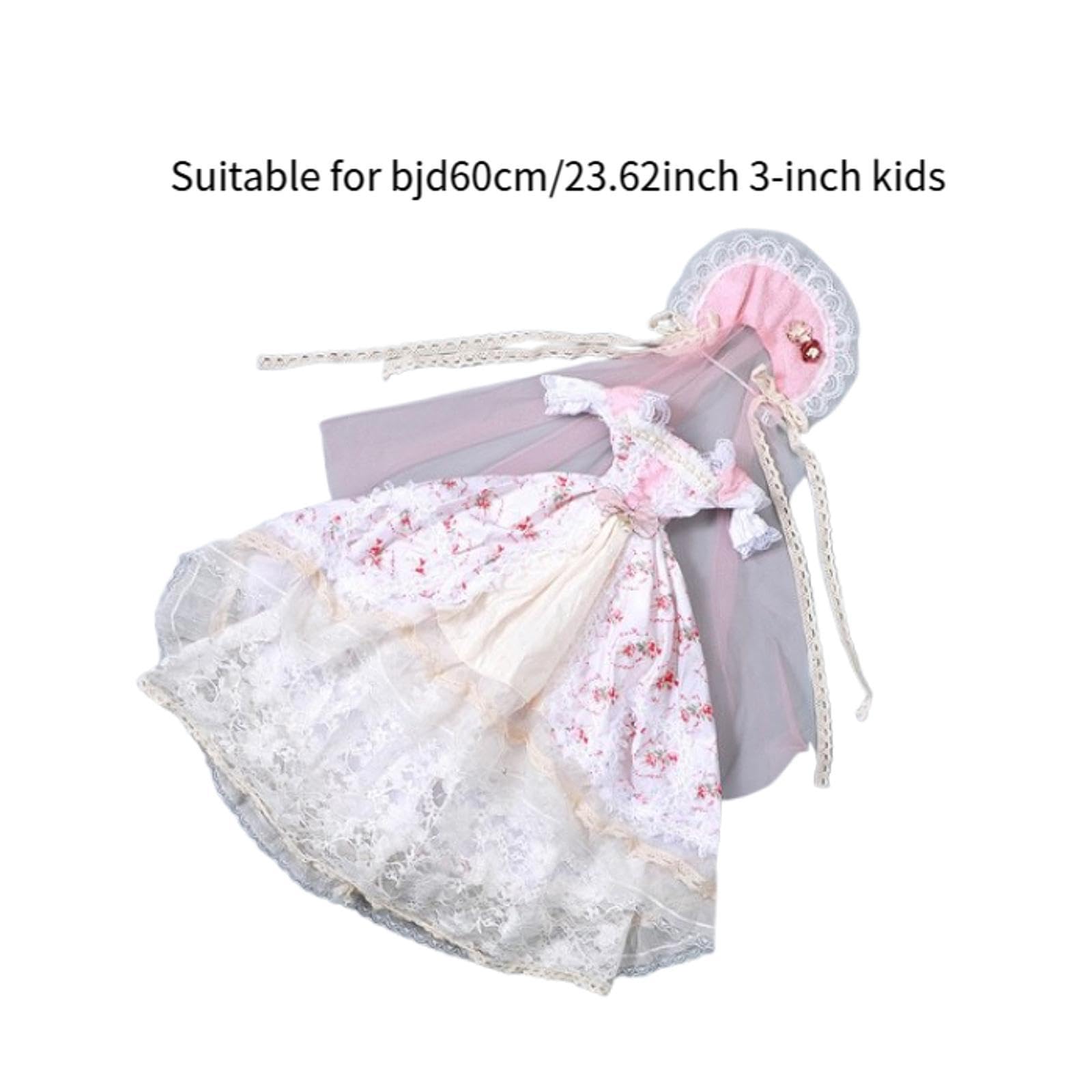 Qianly 1/3 Puppenprinzessin Kleid Cosplay für 23,62 Zoll Actionfigur Puppe Hände An