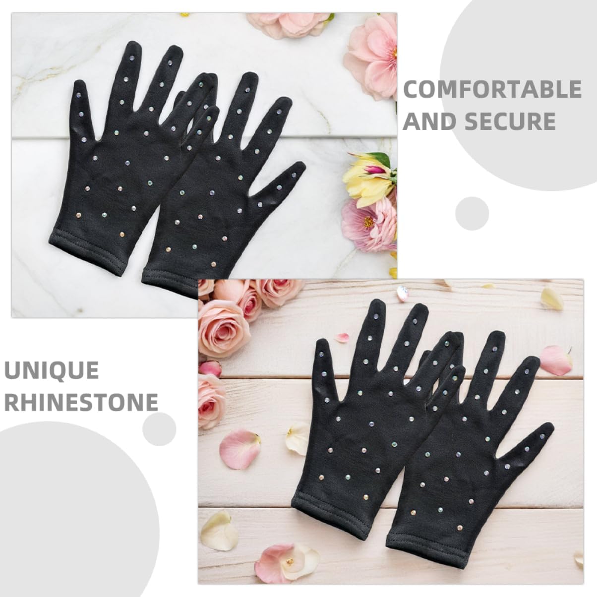 GANAZONO Ice Performance Costume Gloves Stage Gloves Skating Gloves Costume Mitts Party Gloves Girl Wedding
