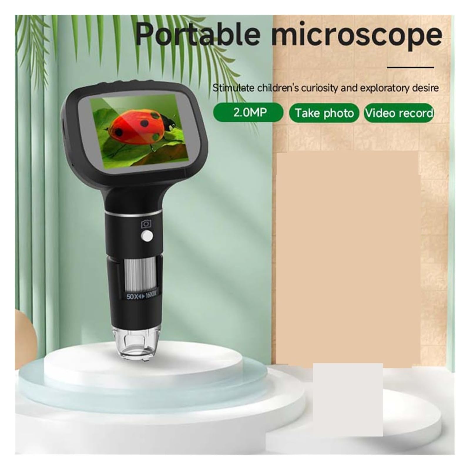 Mikroskop, Ręczny mikroskop laboratoryjny 2,4 cala 1600X
