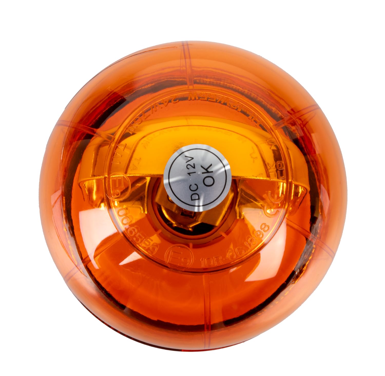 Ama Lampeggiante Alogeno per Trattori con Base Piana – 12 V, 55 W, Luce Rotazionale Arancione, Certificazioni ECE-R10 e ECE-R65, Grado di Protezione IP67