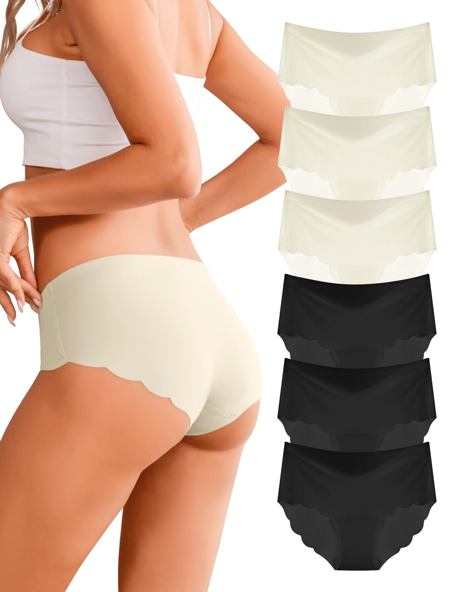 Dawnrole Unterhosen Damen Seamless Slips Damen Unterwäsche Frauen Weich Schlüpfer Mehrpack 6