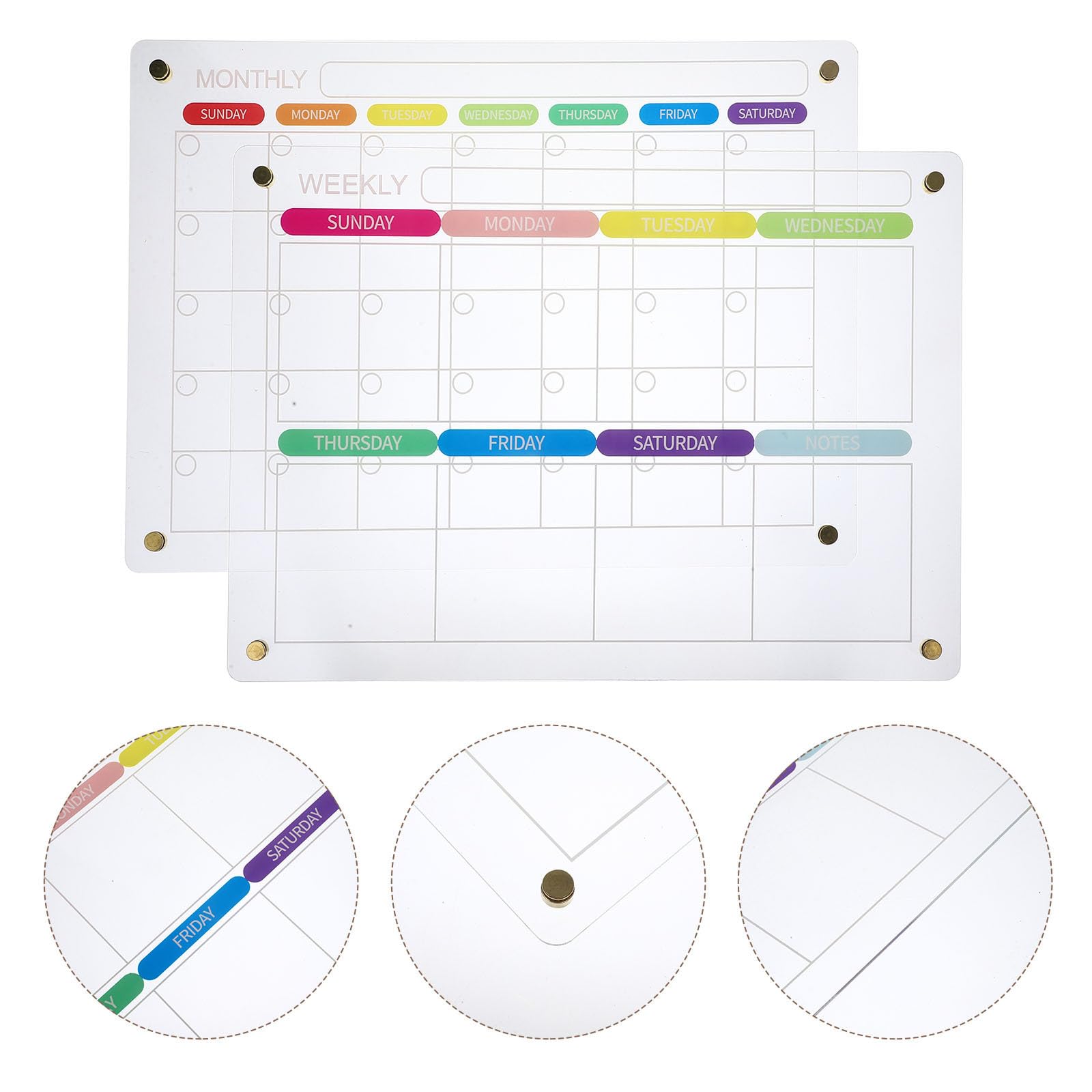 Magnetische Wochenplanertafel aus Acryl, Abwischbar für Planung