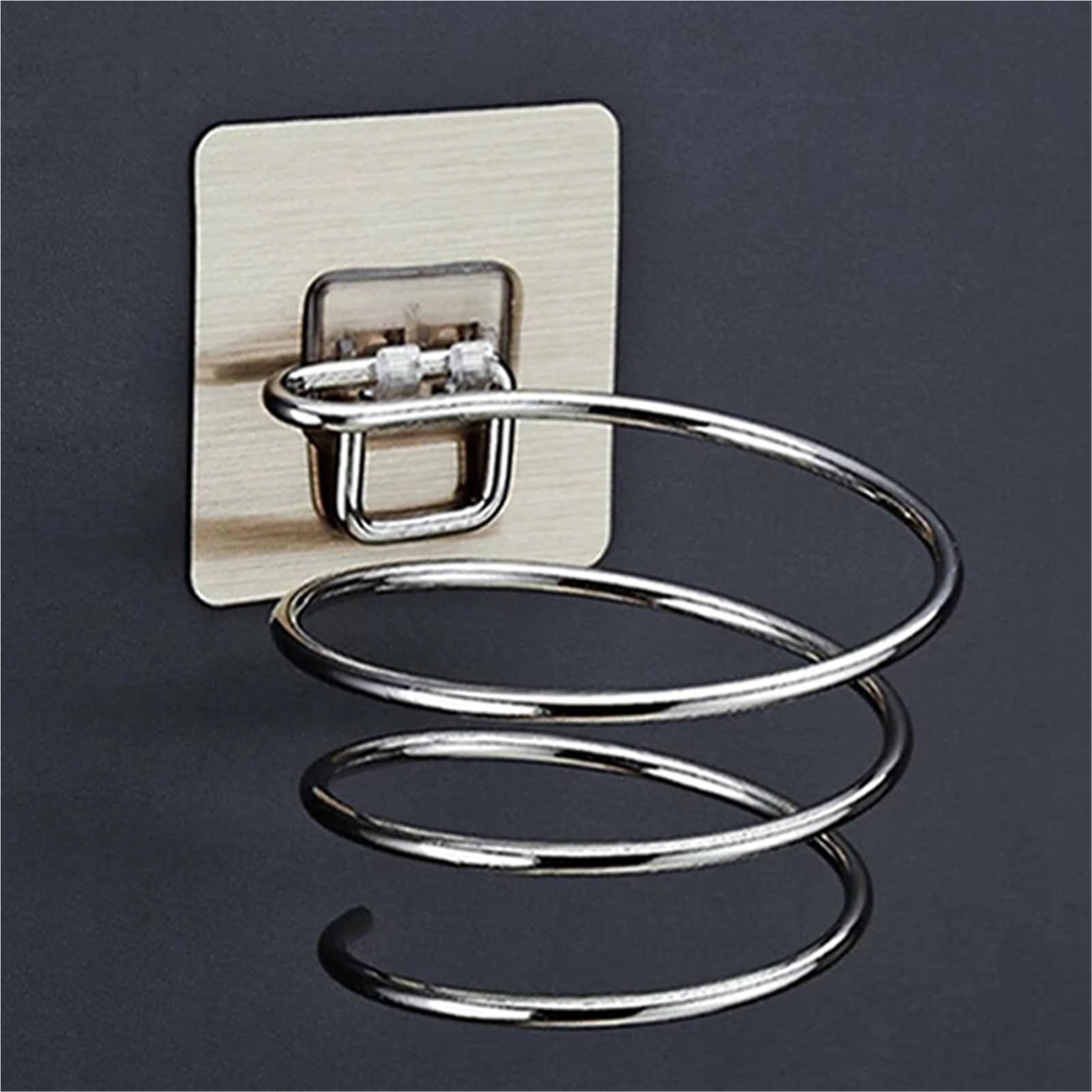 2Pcs Haartrockner Halter Gebläse Organizer Klebstoff Wand Montiert Nagel Kostenloser Kein Bohren Edelstahl Spirale Ständer for Badezimmer Für Haartrockner