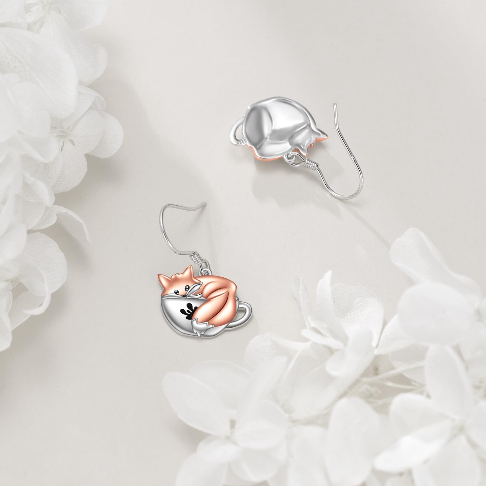 Tier Ohrringe Damen Mädchen Kinder 925 Sterling Silber Panda/Faultier/Koala/Fledermaus/Kürbis/Schwarze Katze/Hund Tassen Hängend Ohrhänger Niedlich Tier Ohrringe Schmuck Geschenk