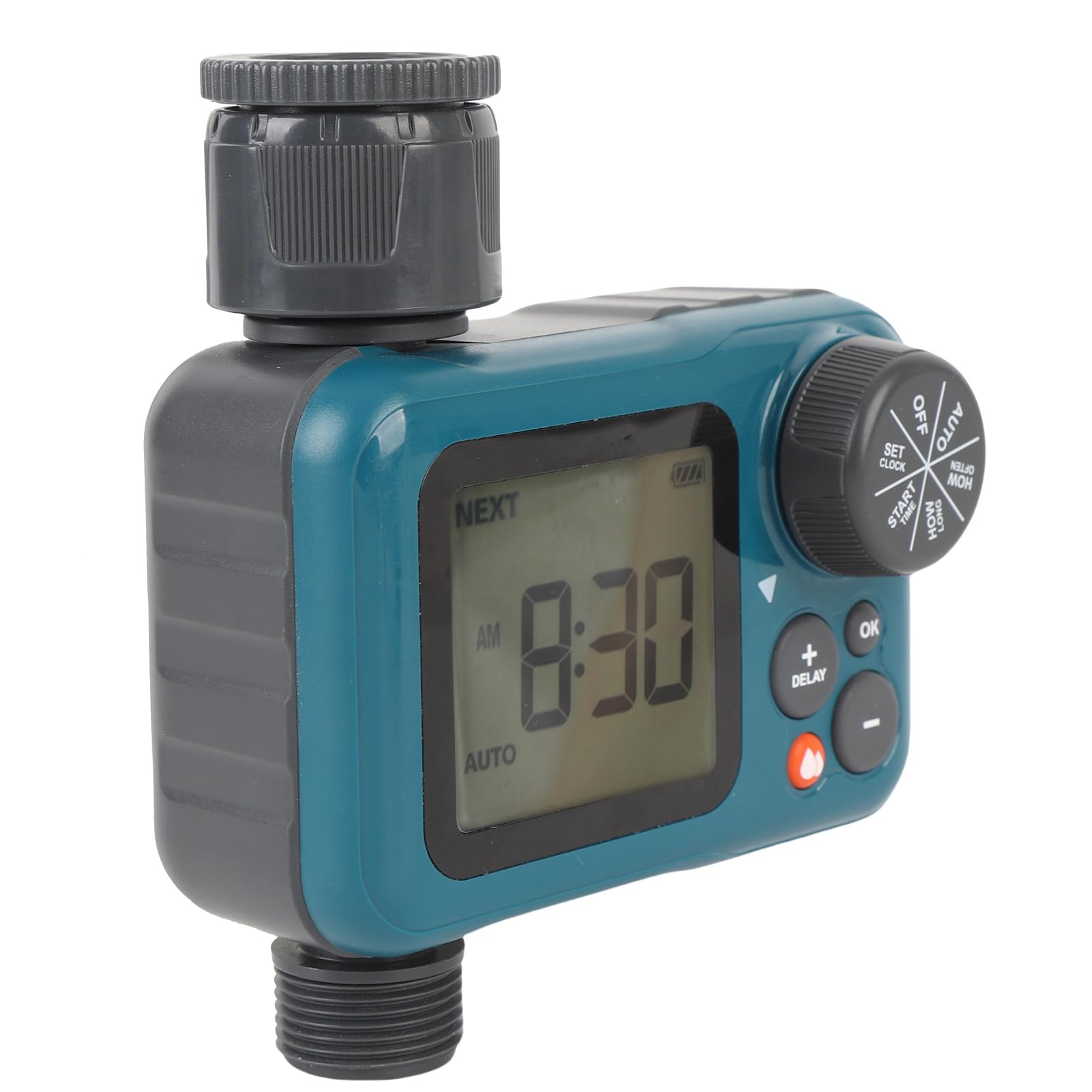 Aramox Temporizador de Aspersor Digital, Construcción de ABS, Temporizador de Riego Automático con Retardo de Lluvia, Ideal para de Riego con Manguera de Jardín, Se Adapta a Grifos de 3/4 de Pulgada