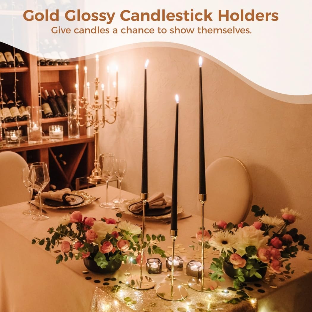 3-teiliges Set mit goldenen Kerzenhaltern, eleganter Kerzenständer für Hochzeiten, Essen und Veranstaltungen