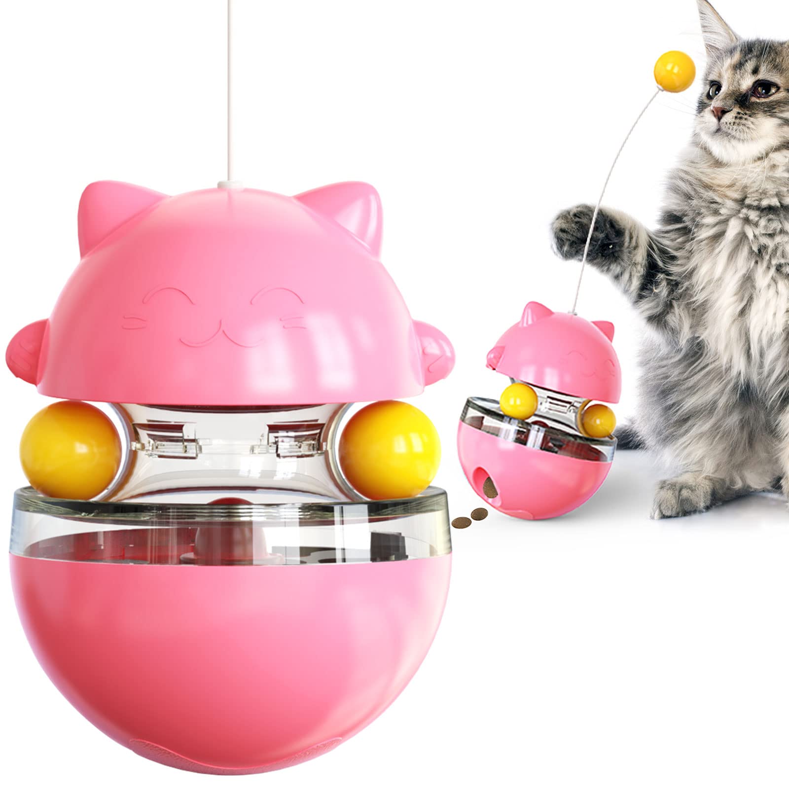 CYBERNOVA Interactive Wobble Cat Toy With a Teaser Wand