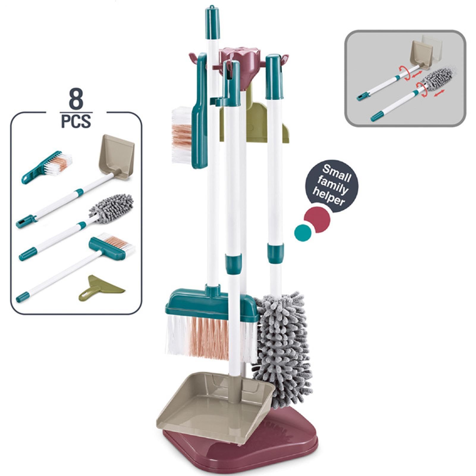 di Pulizia per Giochi Di Simulazione, Safe Children Pretend Play Kit | Giocattoli Di Pulizia, Kit Di Di Pulizia Multifunzionale Per Bambini, Set Di Scopa E Mop, Giocattoli Educativi