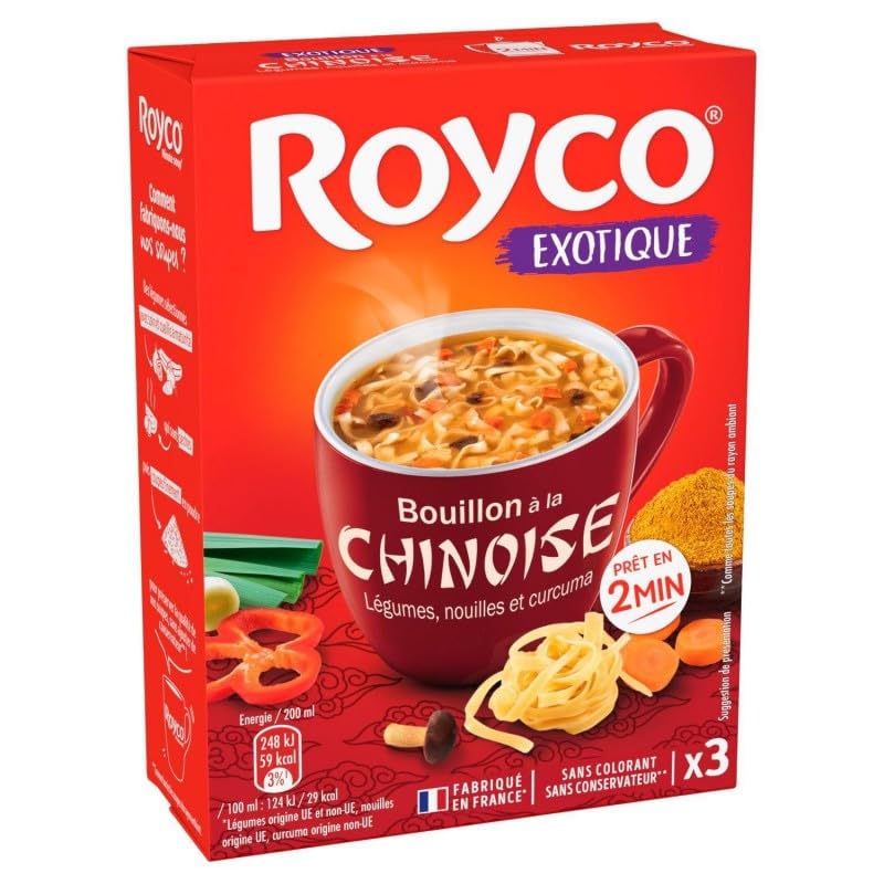 ROYCO | Royco Minute Soup Bouillon À La Chinoise 3 Sachets De 20Cl 47G | Lot De (3) | livraison offerte