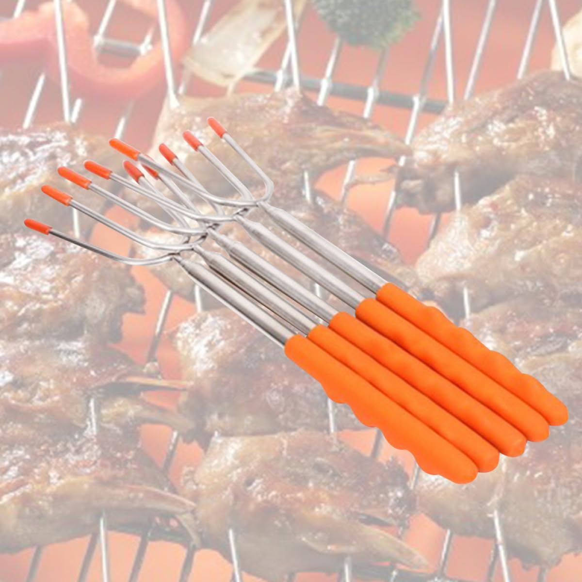Forchette da Barbecue Telescopiche in Acciaio Inox 5 Pezzi