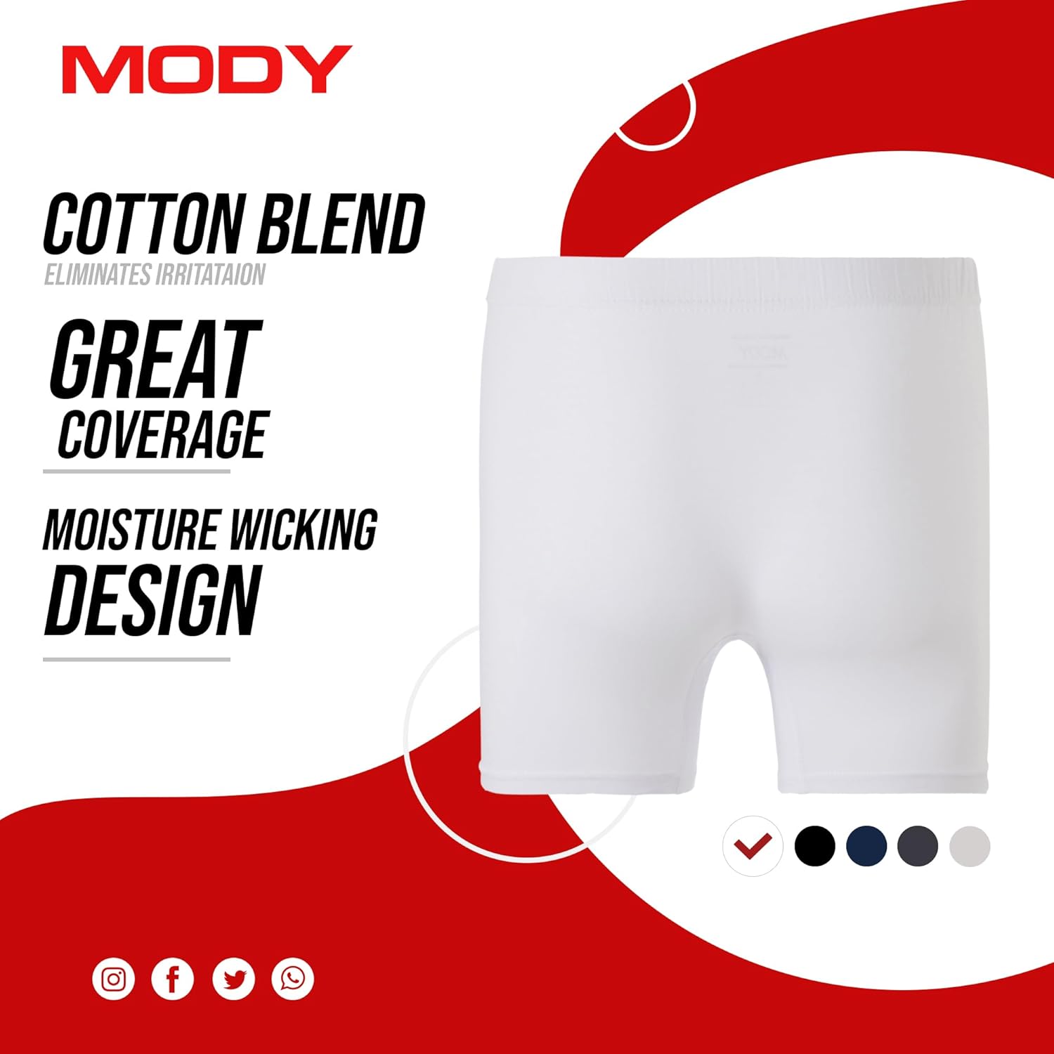 Mody Men's Boxer Briefs Underwear 4-Pack, Men's Cotton Boxer Brief, Soft Boxers for Men, Breathable Boxer Briefs - Image 3