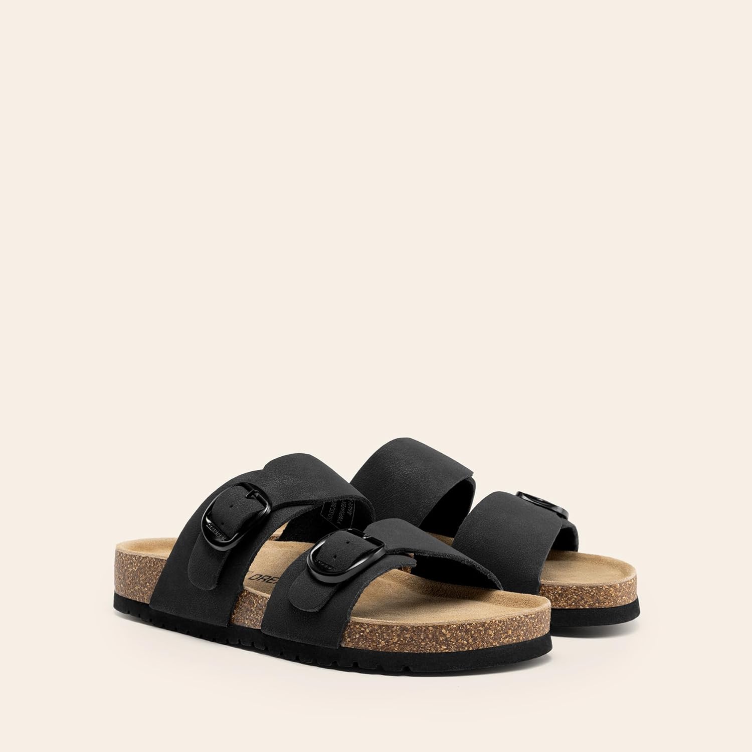 DREAM PAIRS Women's Slides Soft Genuine Footbed Sandals Comfortable Adjustable Double Buckle Slip-on Flat Sandals with Arch Support Frame Dual Slippers for Summer Footwear - Image 9