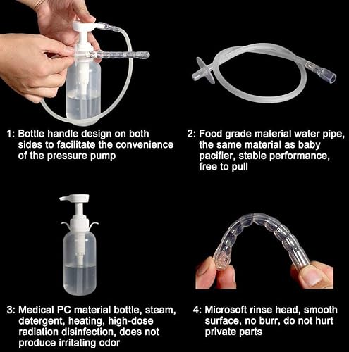 Miniatura 3 de Sistema de limpieza vaginal reutilizable excelente limpiador vaginal femenino enjuague vaginal, limpieza manual a presión, 100% seguro, 10.1fl oz