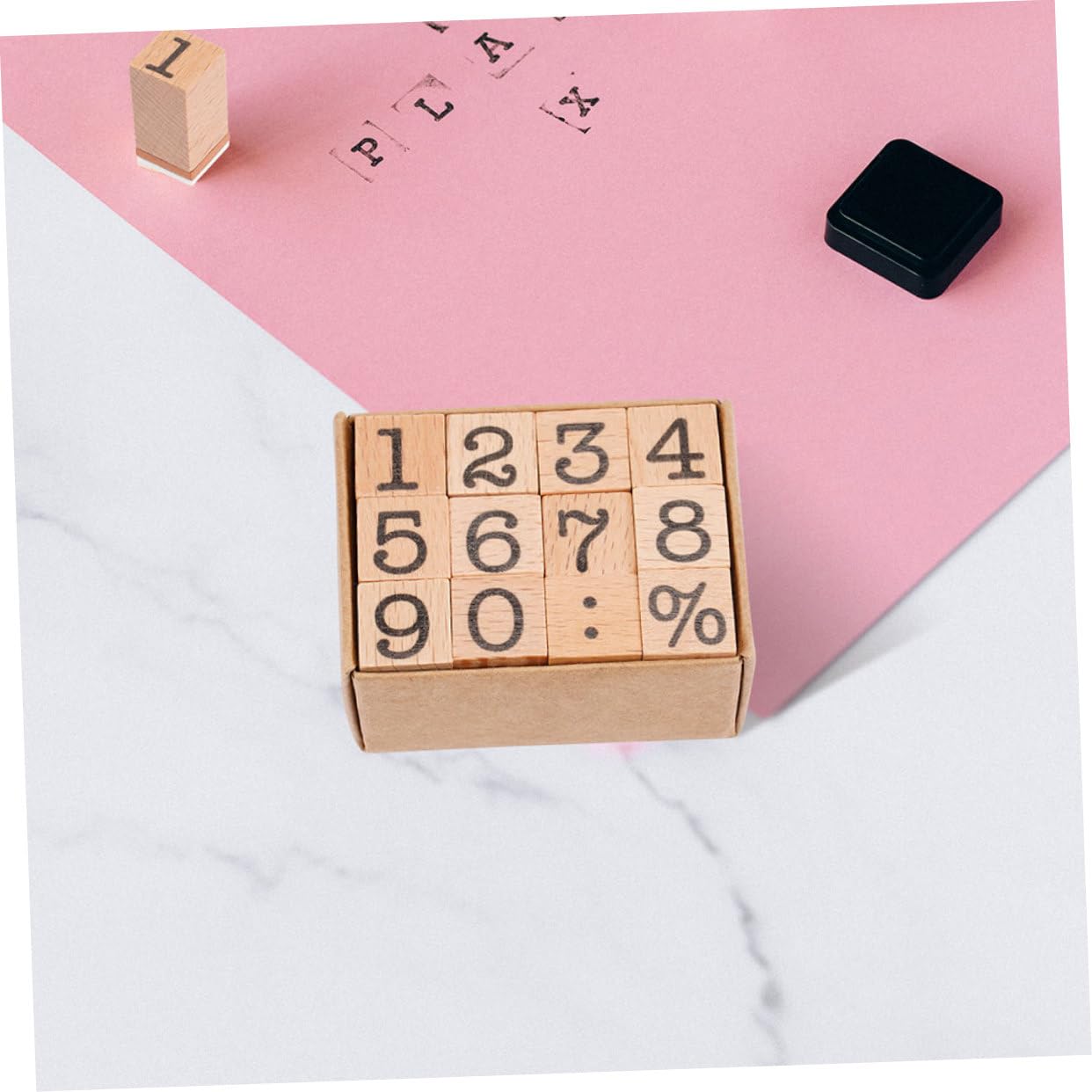 jojofuny 10 Set decorazioni in francobolli di legno francobolli del giornale journaling timbro pianificatore fornitura di album francobolli numerici fatti a mano gomma da cancellare
