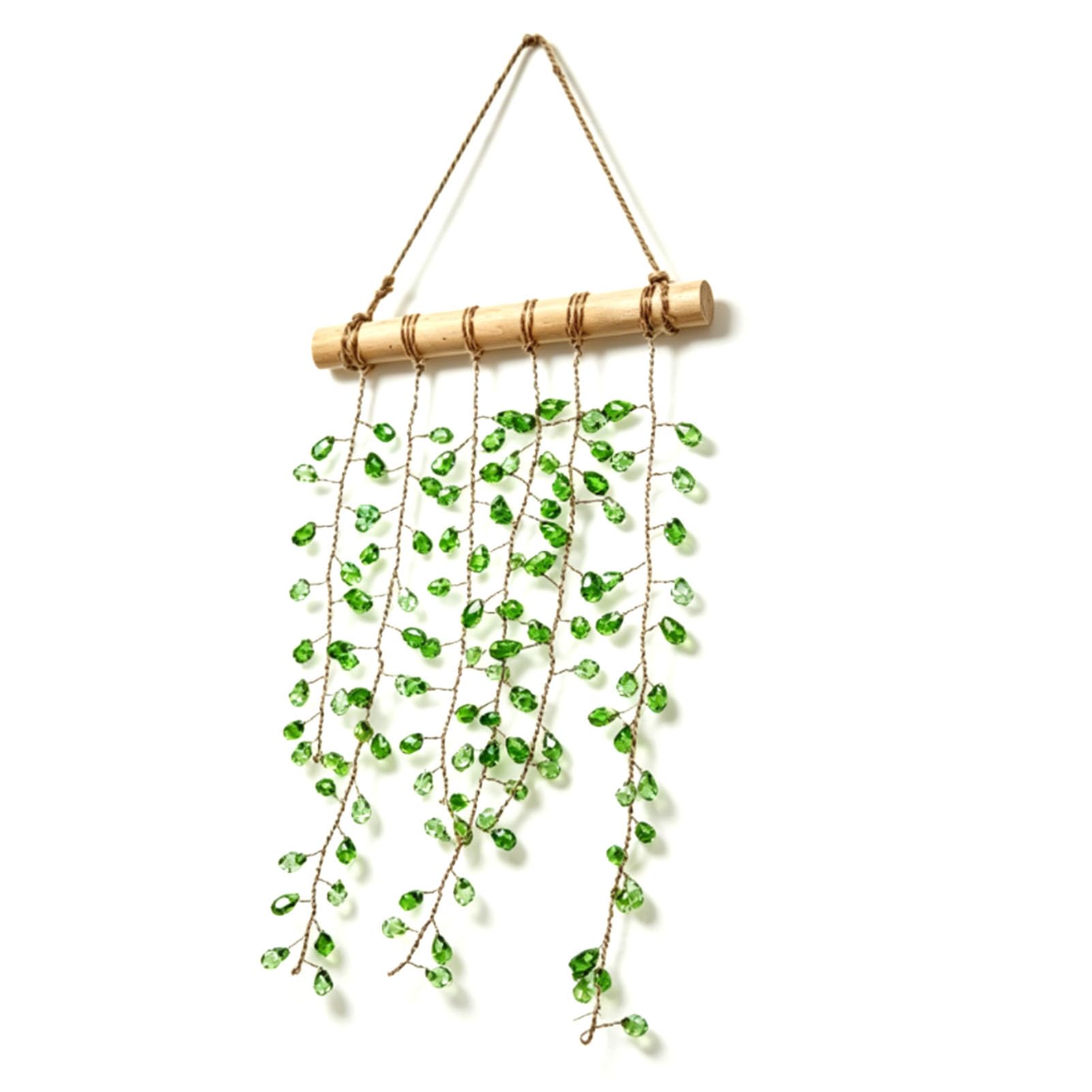 BRRNOO Kristall Sonnenfänger 2er-Pack, Grünes Pflanzen-Design Boho
