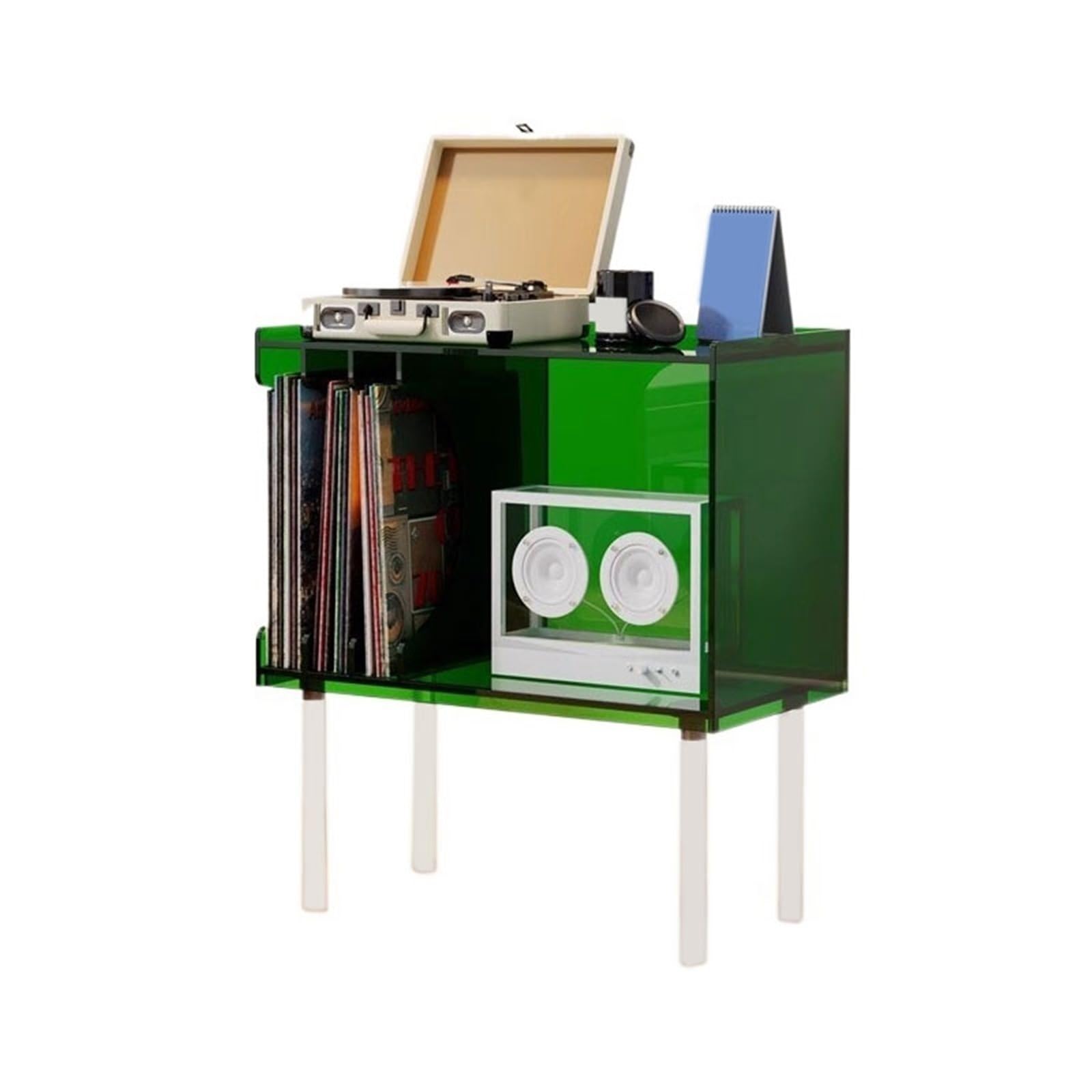 ZZlei2yu-12 record storage Home Storage Rack Acrylic Vinyl Record Cabinet with Feet Side Table Magazine Desktop Organizer