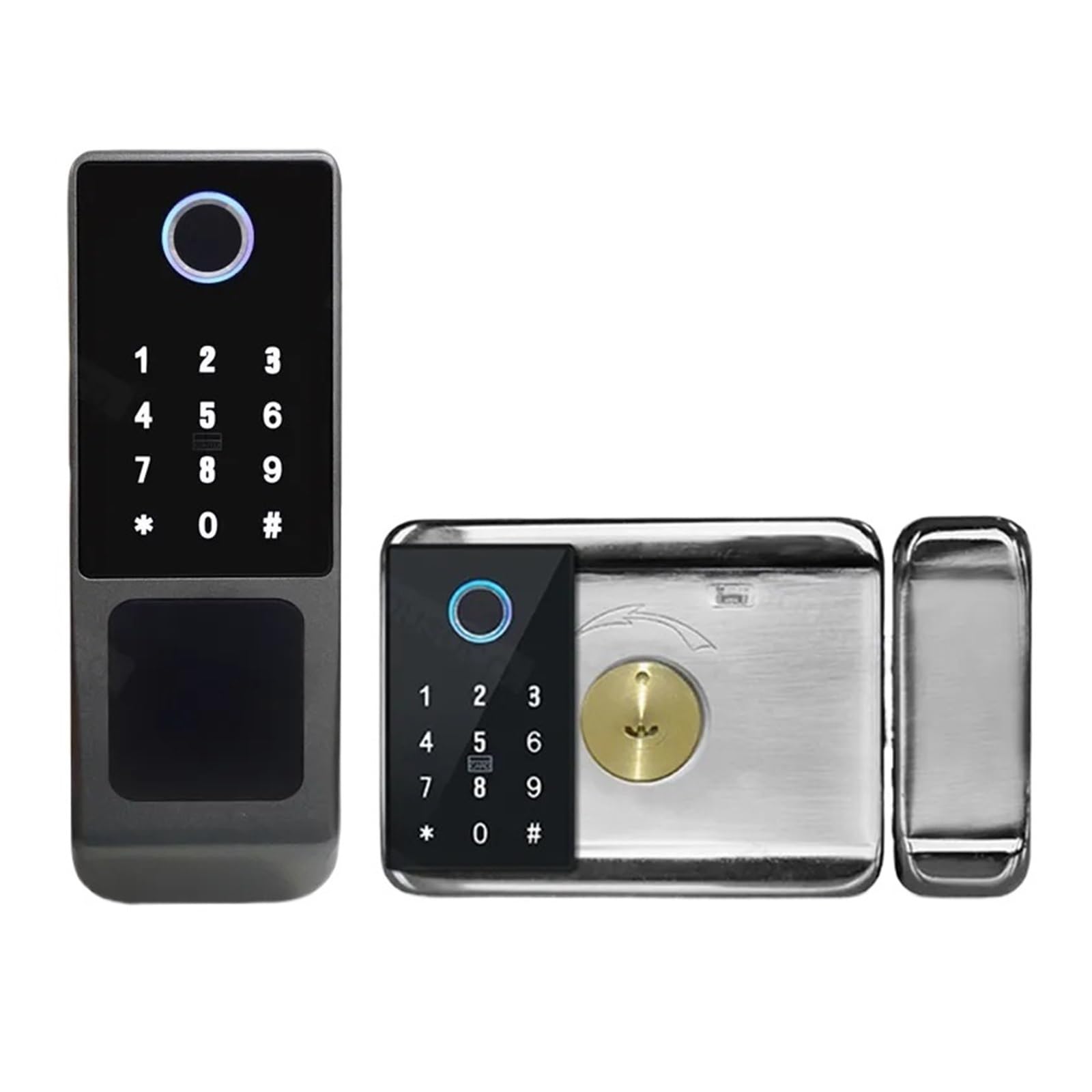 Blokada Z Użyciem Linii Papilarnych Wodoodporny Pilot Wi-Fi Tuya Bluetooth TTLock Karta Aplikacji Cyfrowy Kod Keyless Elektroniczny Inteligentny Zamek Do Drzwi Wysoki Poziom BezpieczeńStwa(C-4)