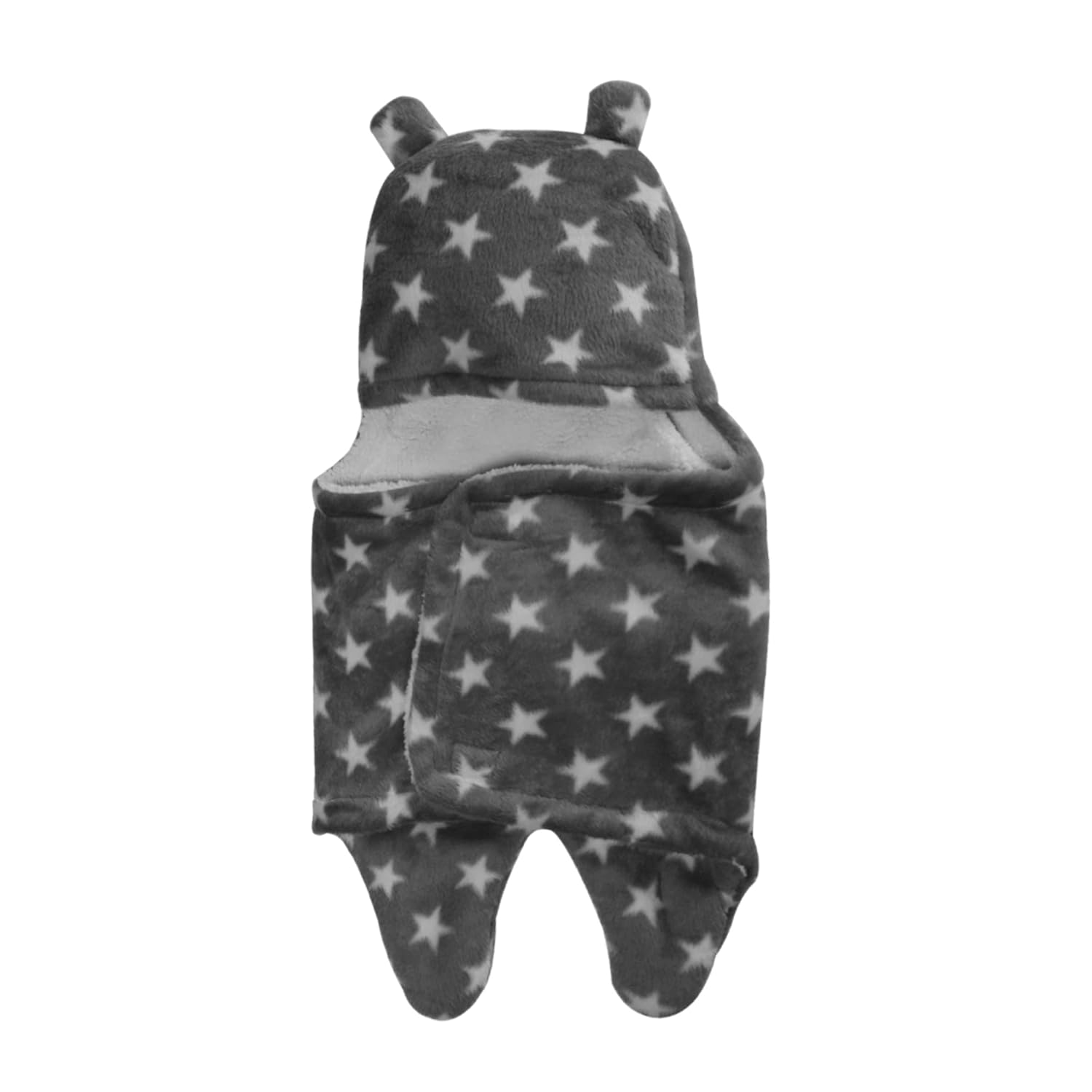 Mylo Essentials Fleece Super Soft 3 In 1 Wrapper Wrap Cum Bathing Robe Baby Blanket For All Seasons Swaddle Star Grey 0 12 Months Amazon In Baby Products