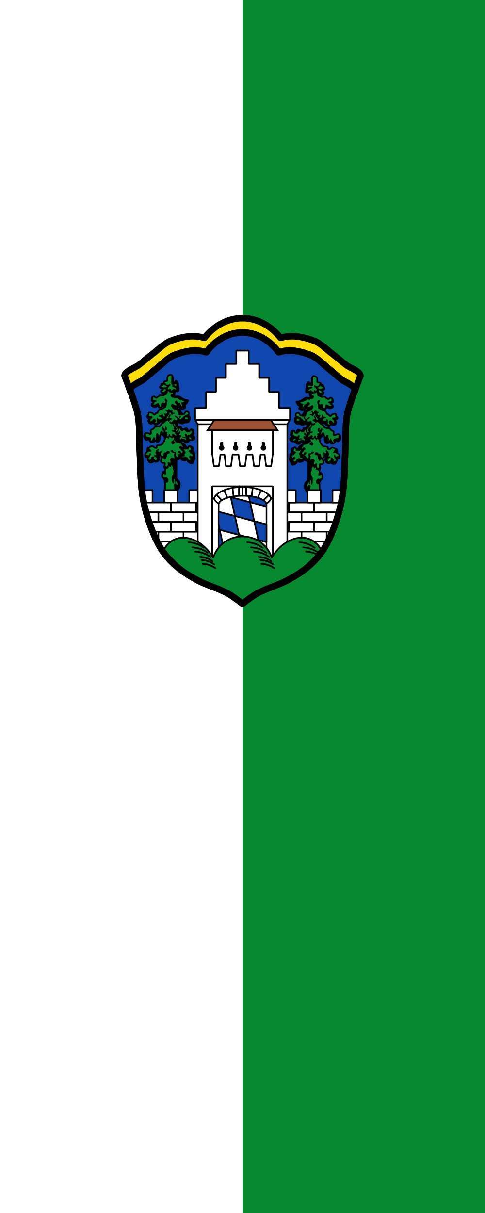 Drapeau Grünwald de 3.5m² 300x120cm conçu pour une excellente résistance extérieure