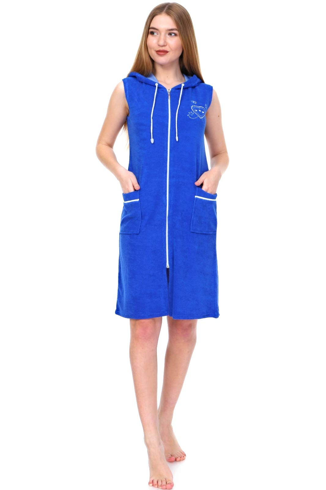 Buy Brighton Robes La Serren Womens Terry Cotton Zipper Front with Hood