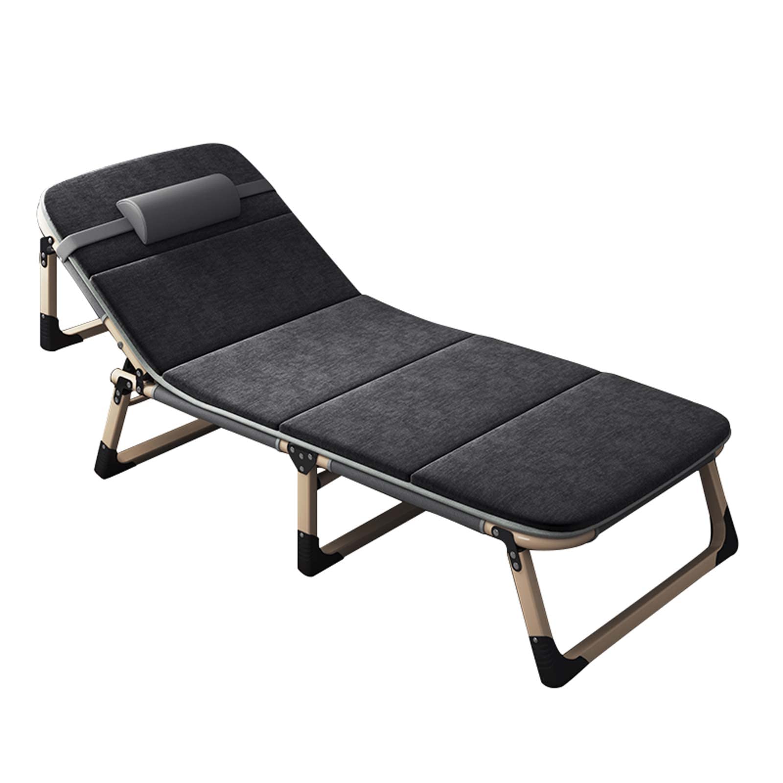Chaise longue pliable lot de 2 pour camping avec dossier réglable 4 positions en acier