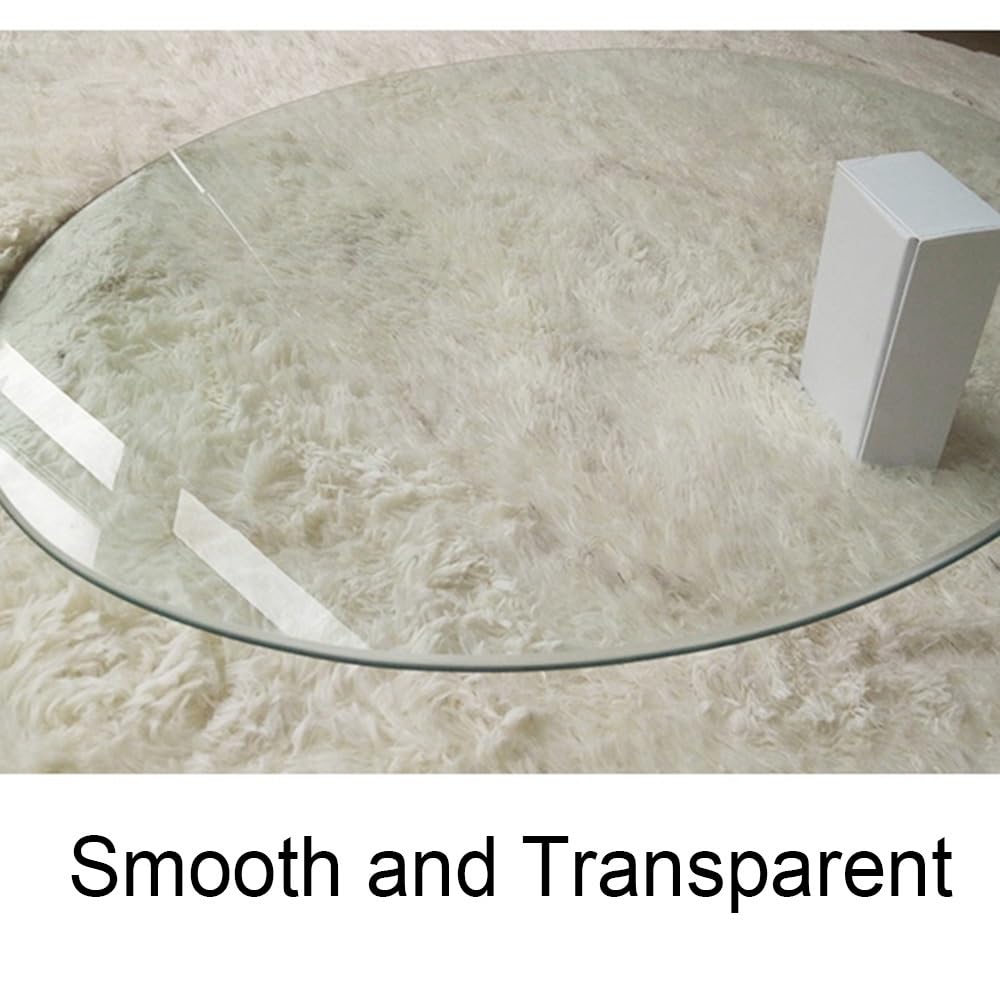 Couchtisch Transparente Tischplatte Runde Tischplatte Aus Gehärtetem Glas Mit Bleistift Polierte Kante Mehrere Größen Flache Kreisförmige Platte, 8mm Dick(38cm-15in)