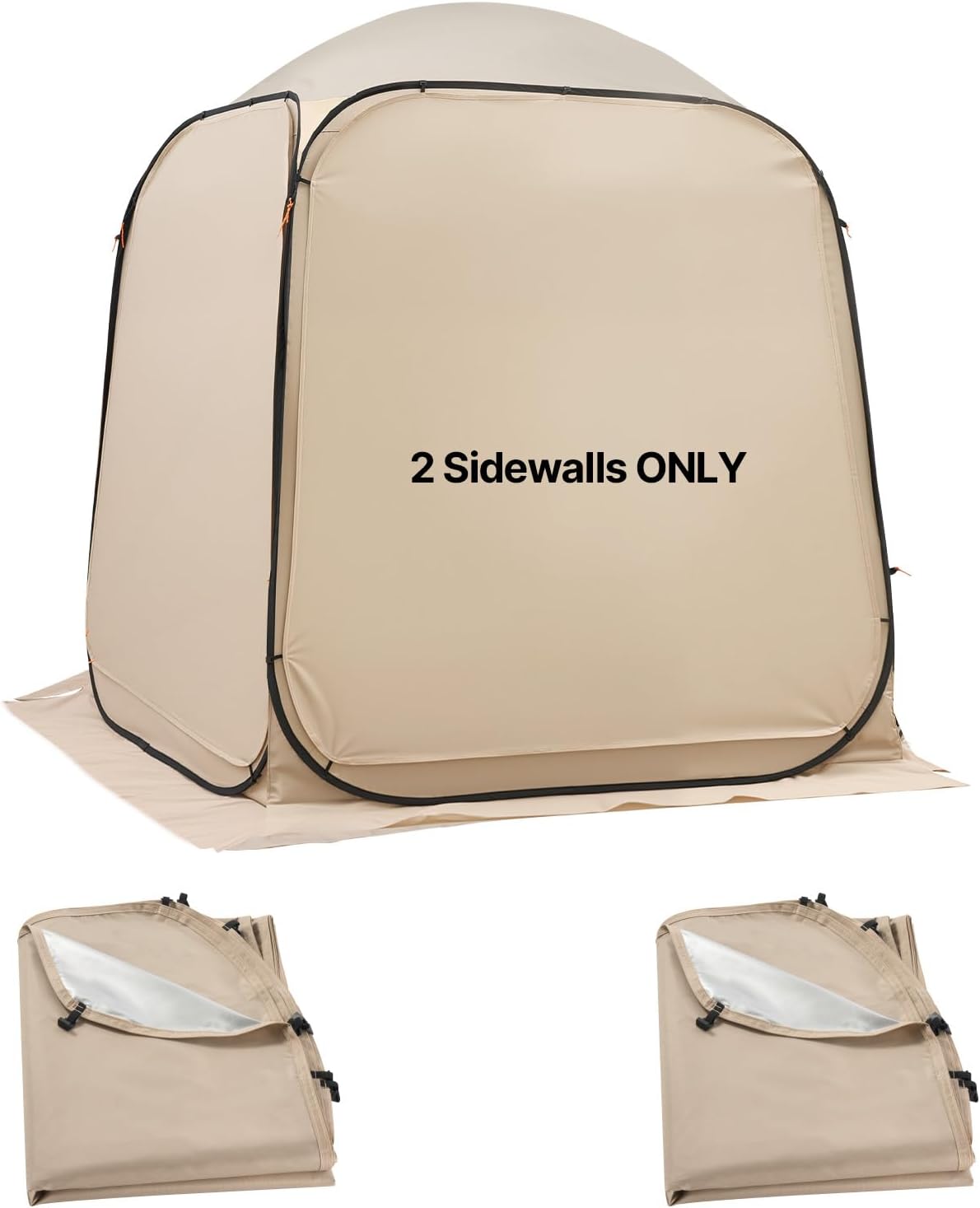 VEVOR Sidewalls for Screen House Gazebo, for VEVOR 6 x 6 ft Screen House Tent, Sun Protection, 5.51 x 5.71 ft 300D Oxford Silver-Coated Fabric, Pack o