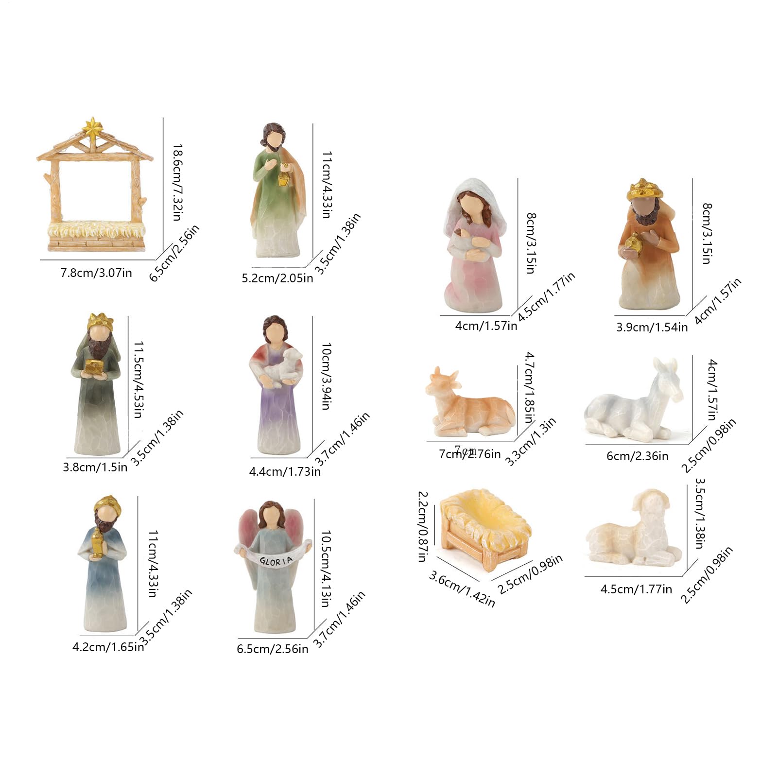 Presepe Di Natale Statuine Mangiatoia E Figurine Decorazioni Natalizie | Set Presepe Di Gesù Statua Sacra Famiglia Tavolo Soggiorno Camera Da Casa Di Campagna Scuola