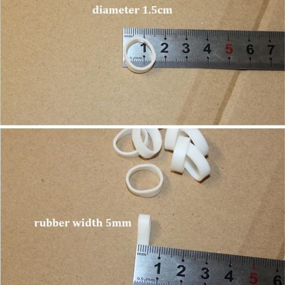 Bande Elastiche Grandi e Resistenti 500 Elastici in Silicone Bianco 15x5 mm