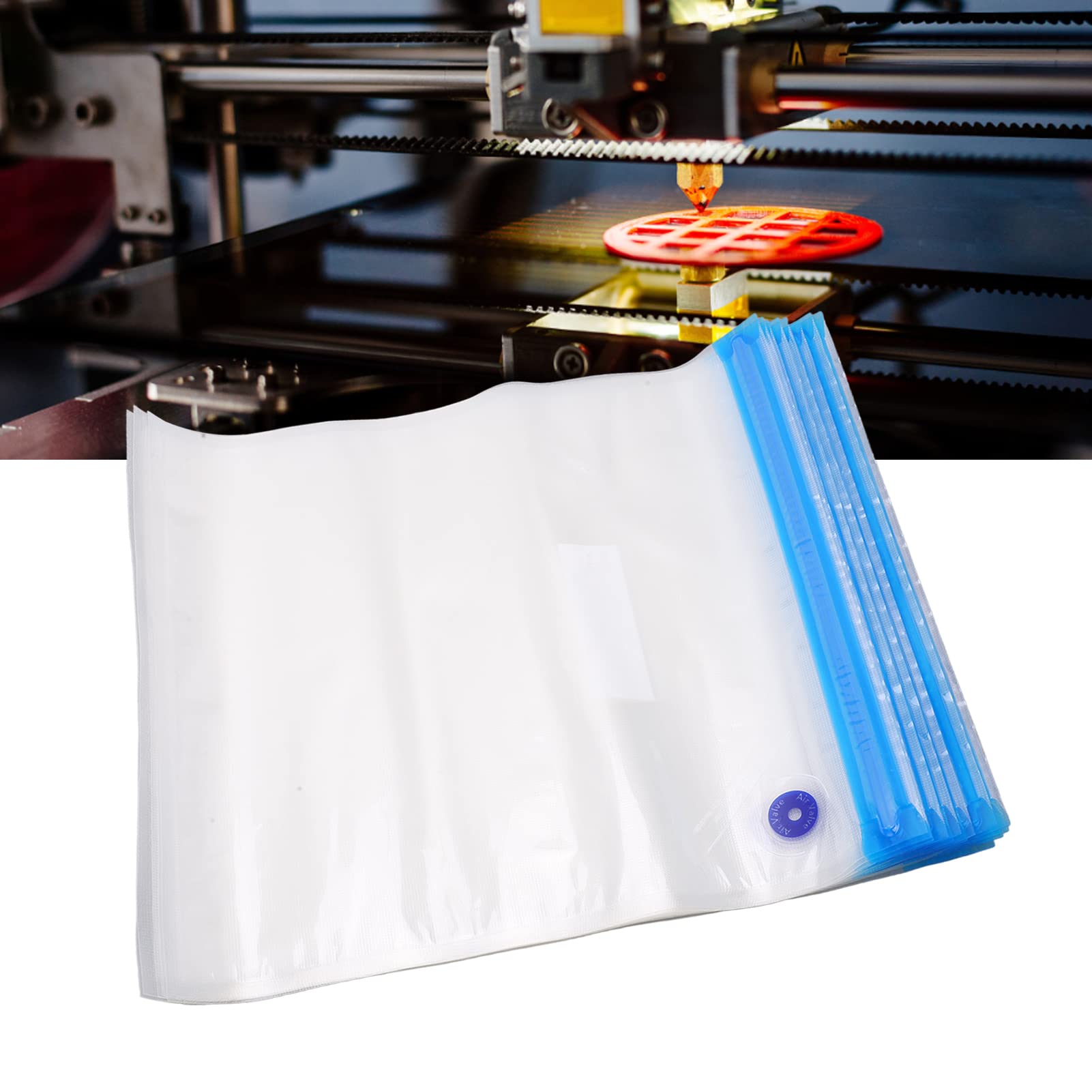 Worek do przechowywania filamentu, 20 szt. Podwójna uszczelka próżniowa Wodoodporny Szeroko kompatybilny worek próżniowy z możliwością wielokrotnego zamykania Worek do przechowywania filamentu 3D
