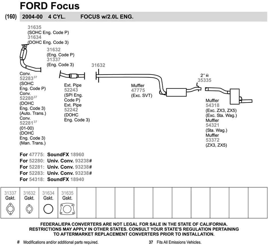 Walker 52242 Exhaust Pipe for Ford Focus
