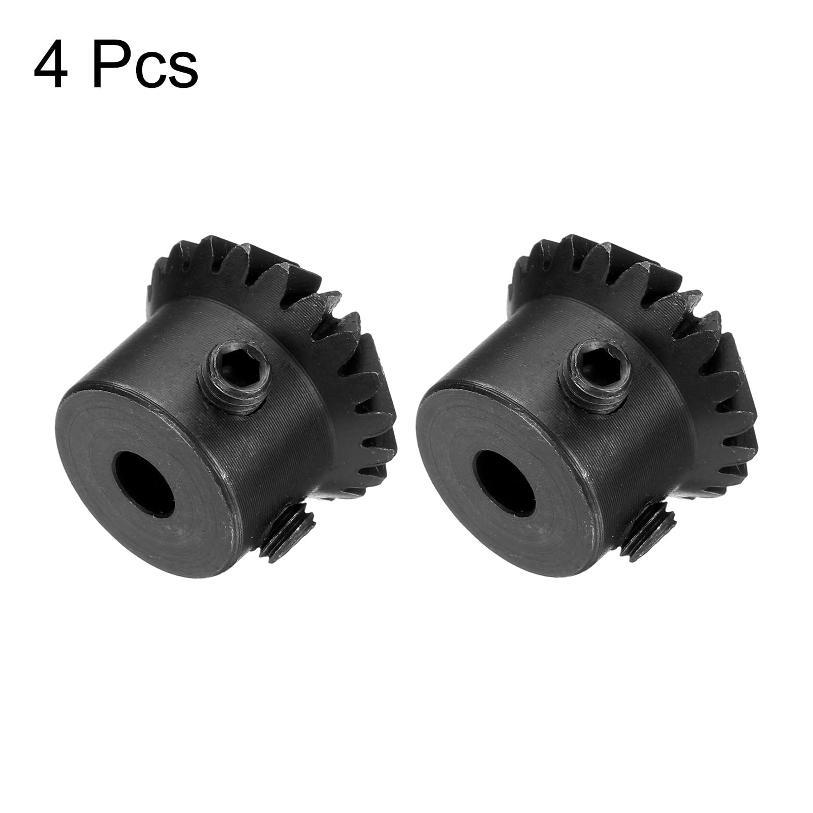 QUARKZMAN 4pcs Engrenage Conique 1 Module 1:1 Réduction Taux 20t 5mm Trou Dia Engrenage Conique Pignon Engrenage Laiton, 90 Degrés Direction Engrenage pour Matériel Mécanique Rotation