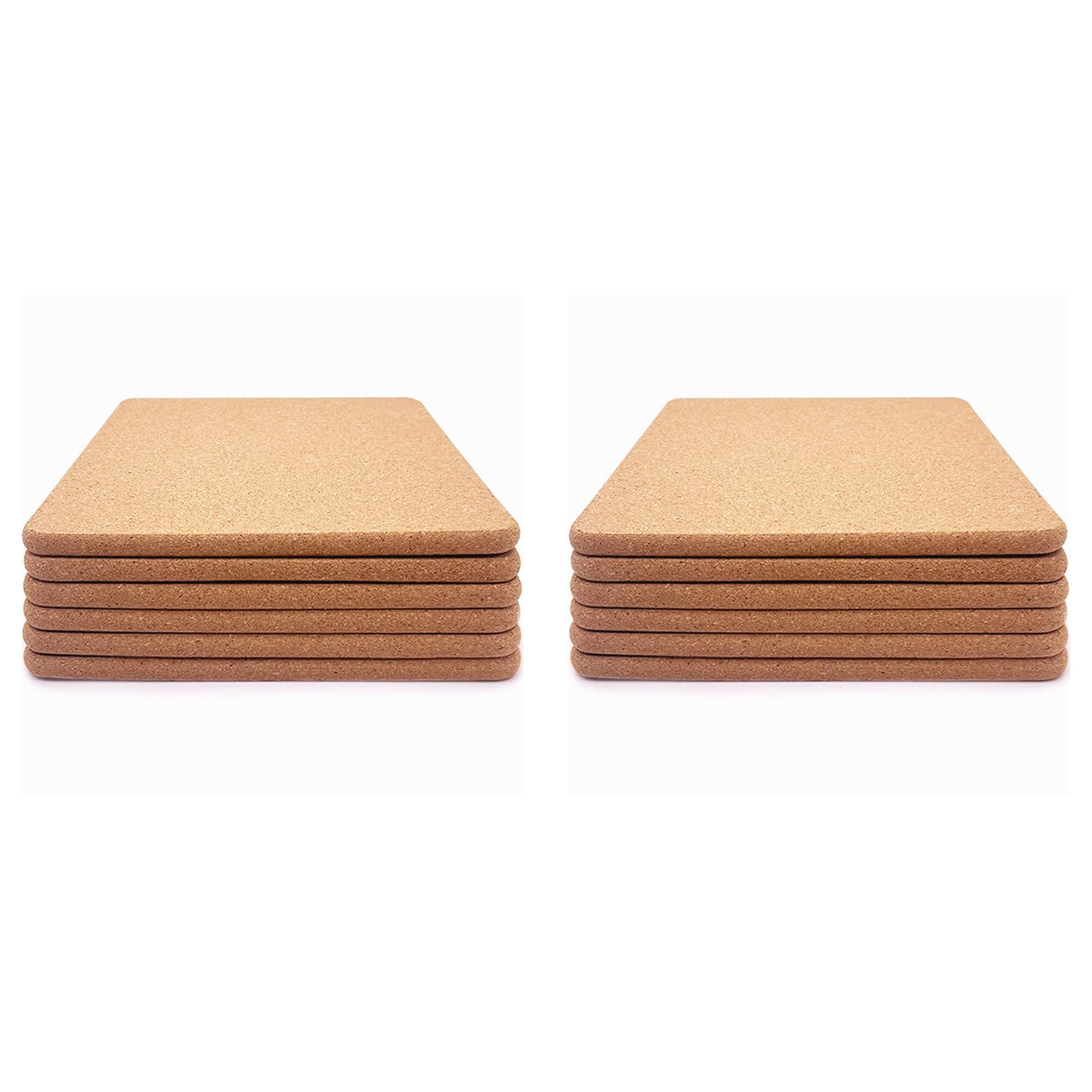 Hndhbfgrt Cork Trivet, 12 Pcs High Density Thick Square Cork Trivets for Hot Dishes, 8 Inch Multifunctional Cork Coaster