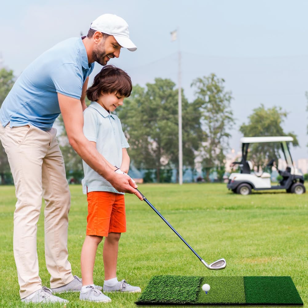 Esterilla de golf 3 en 1, 60 x 30 cm, esterilla de práctica de golf con superficies ásperas y de calle, entrenamiento de entrenamiento