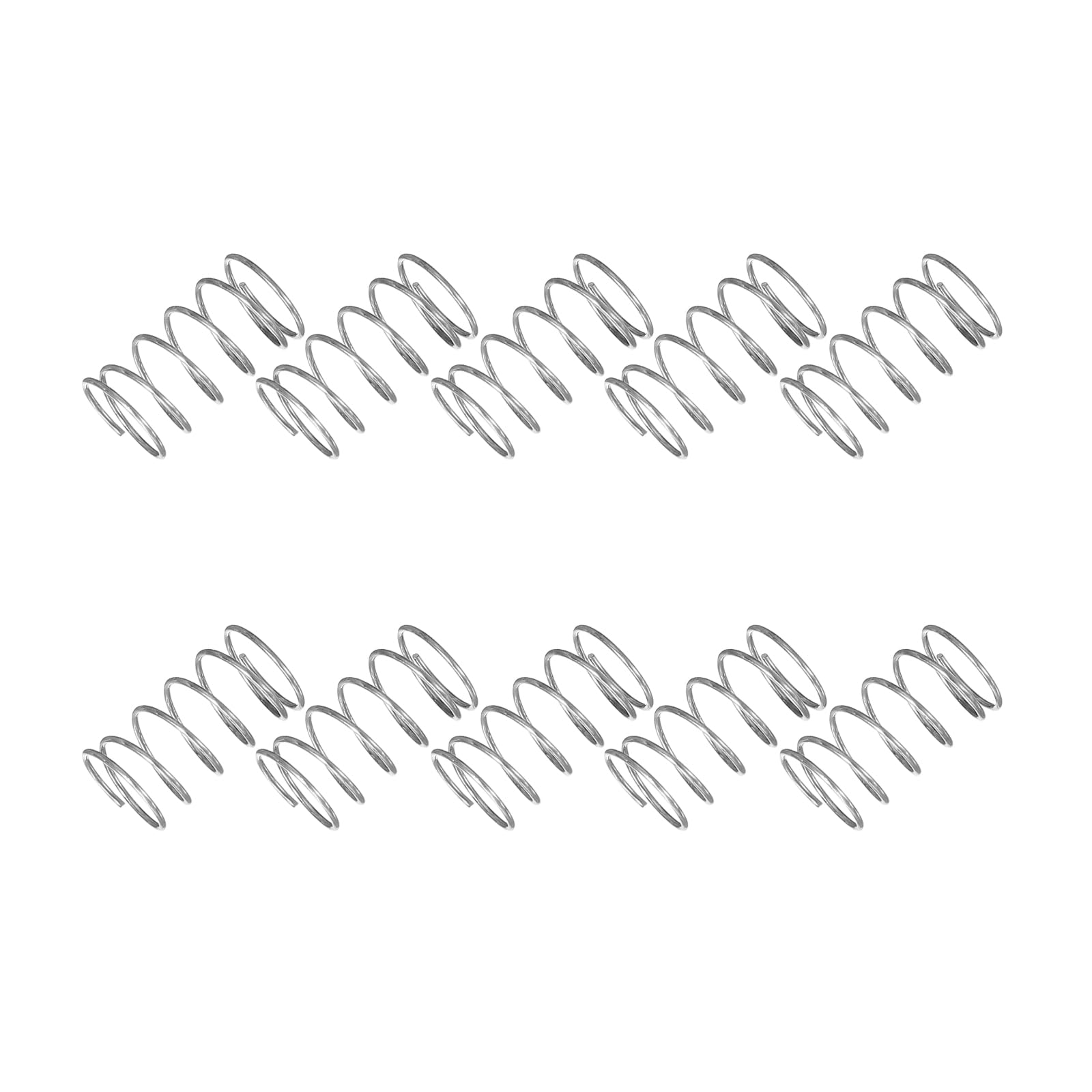 QUARKZMAN Mała sprężyna dociskowa 10 mm średnica zewnętrzna 0,7 mm średnica drutu 20 mm długość wolna 304 stal szlachetna sprężyna naciągowa do sklepu, napraw domu, projektów DIY (odcień srebrny