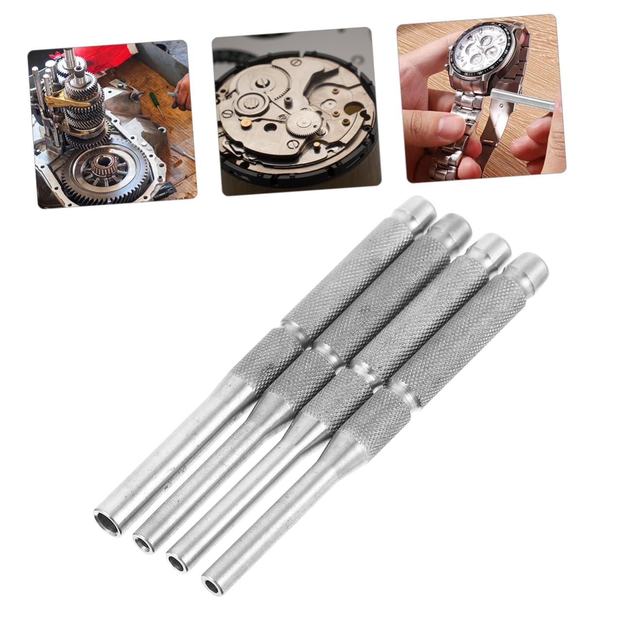 Mikikit 4pcs Watchband Pin Removal Tool Kit Roll Pin Punch Set Repair Tool Kit