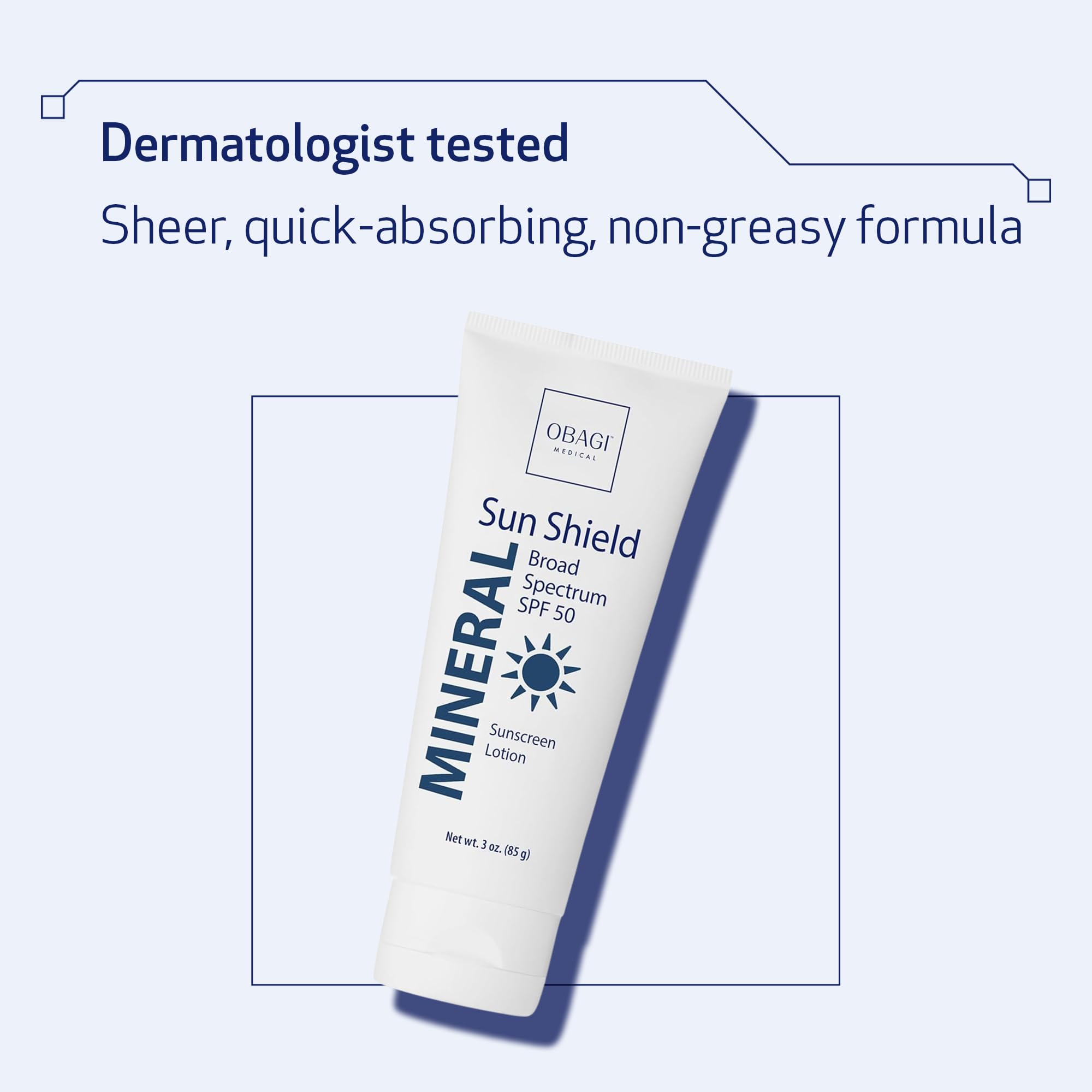 Obagi Sun Shield Hypoallergenic Mineral Sunscreen – Broad Spectrum SPF 50 Protection from the Sun – Sheer, Quick-Absorbing Formula – 3 oz