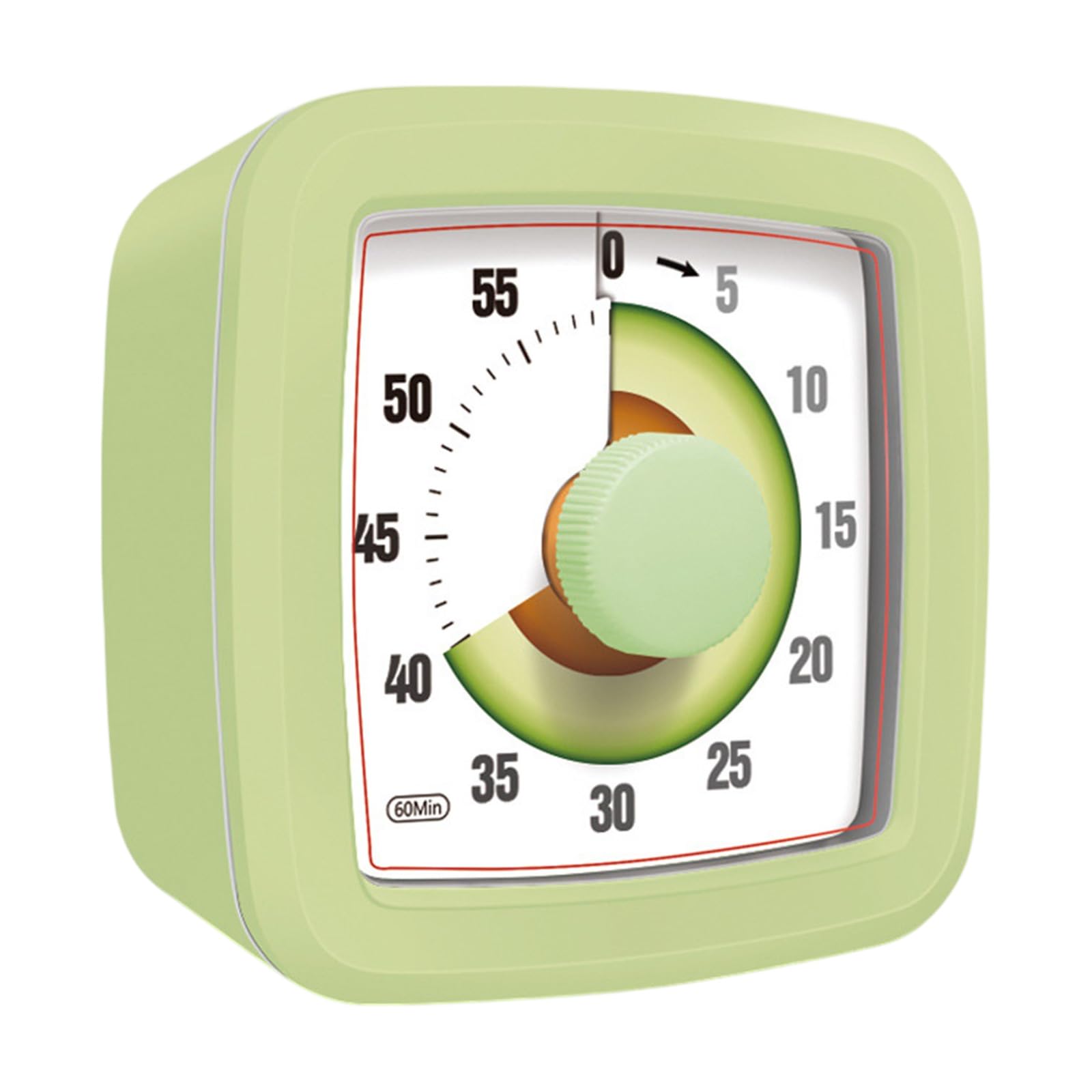 Piceioep Visual Clock for Classroom and Home Use 60 Min Countdown with Smooth Movement Peaceful Study Tool ABS Construction Homework Reminder Clock