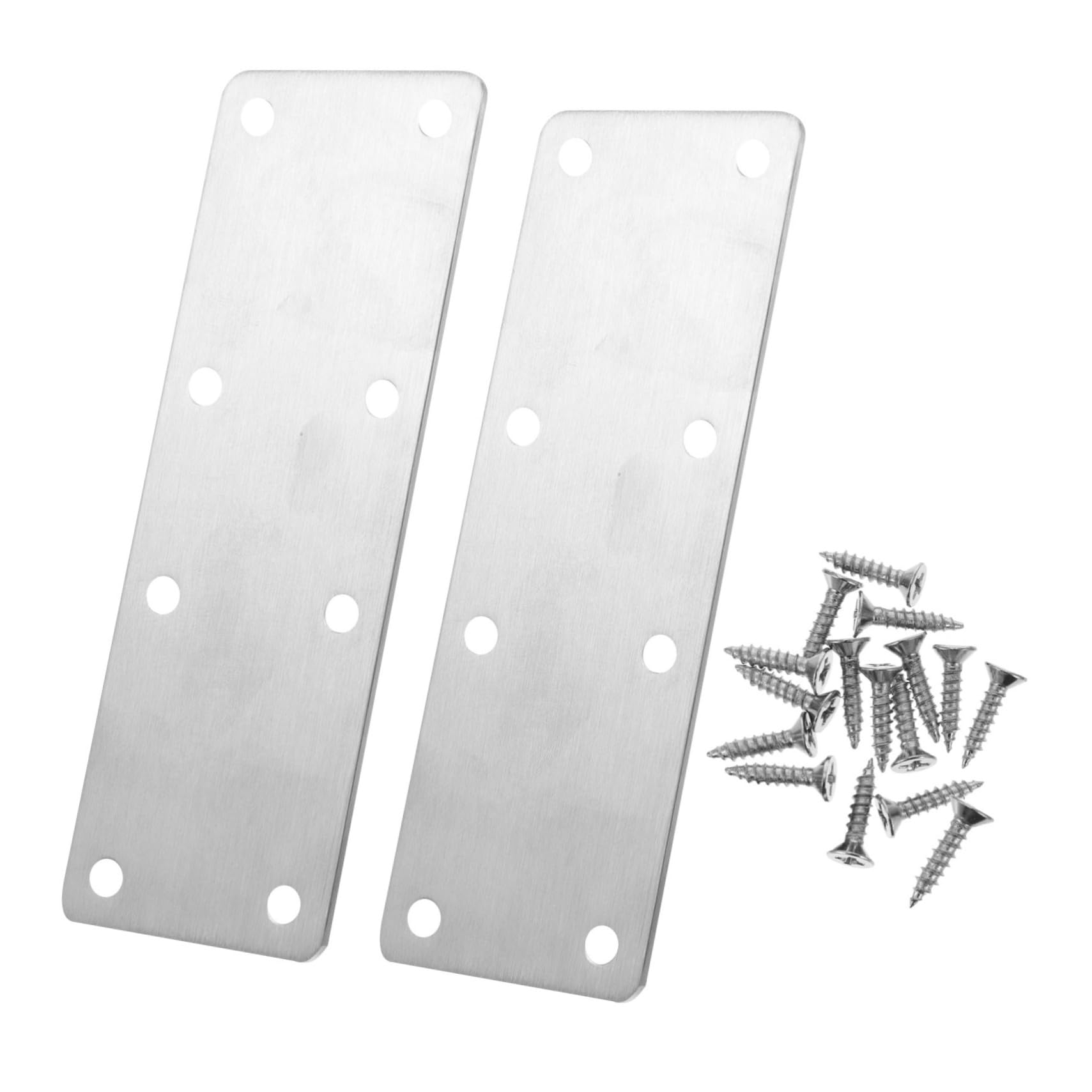 FUNOMOCYA 2 Sets Stainless Steel Corner Code Shelf Brackets Hood Wall Mount Mending Flat Bracket Mending Bracket Plate Flat Straight Brace Corner Shelf Holder Corner Bracket Silver