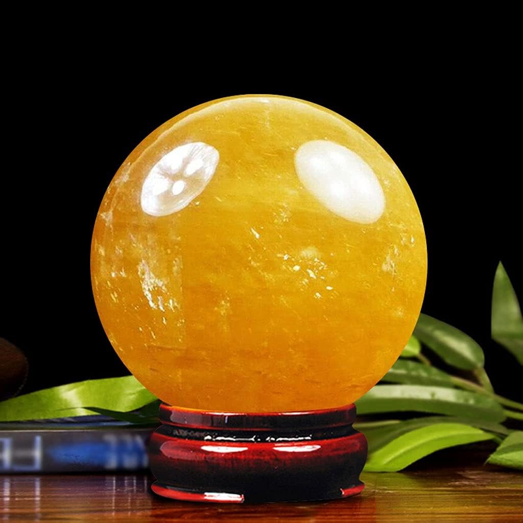 Clear Crystal Ball Retro Natural Topaz Crystal Ball Desktop Decoration Feng Shui Office Living Room Study TV Cabinet Home Decorations Decoration Crystal Sphere Natural crystal ball ( Size : 3.15in )
