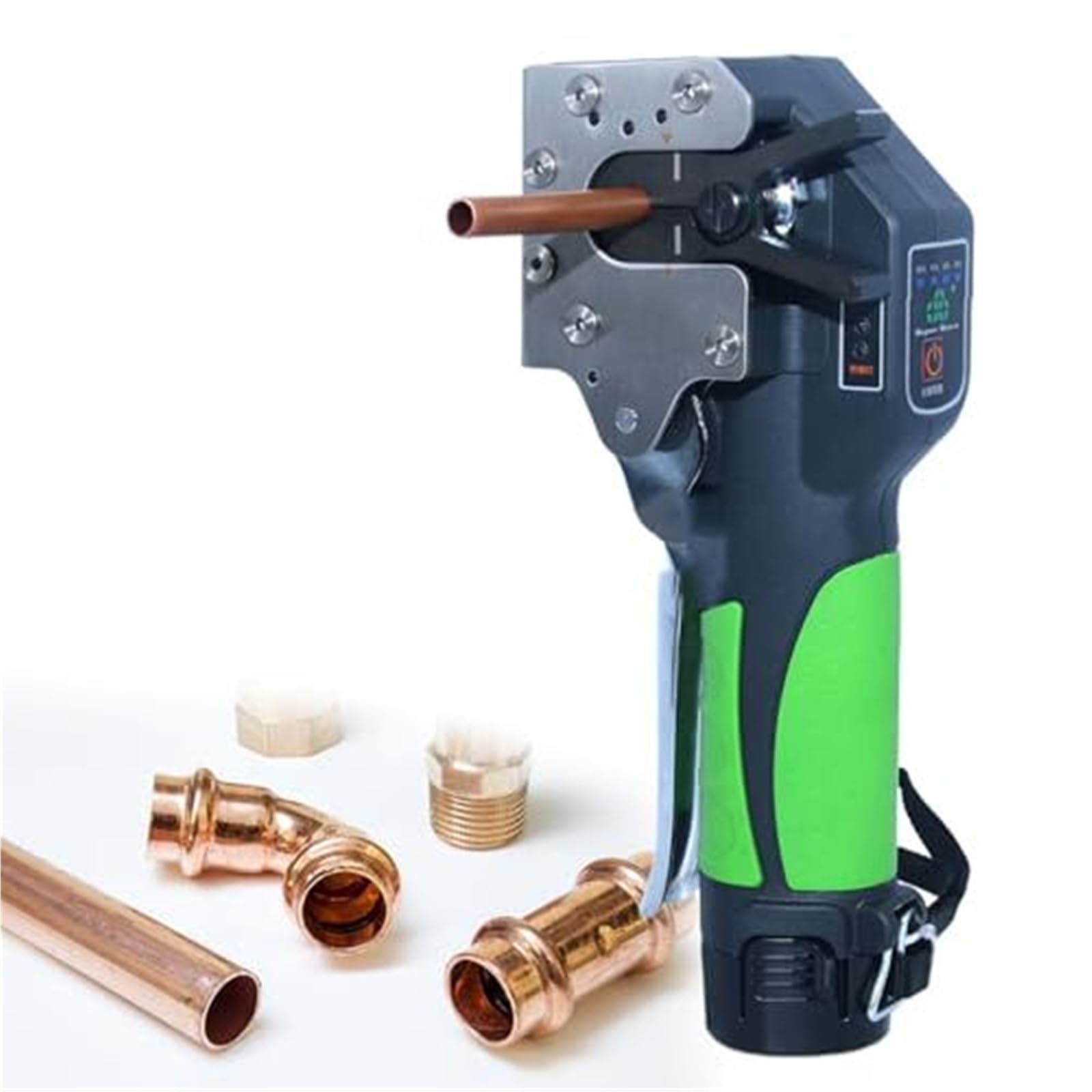 Kit de Abocardador Electrico for Tubos de Cobre y Aluminio, Herramienta de Abocardado Excentrico 45 Grados con Bateria de Litio for HVAC y Automotriz, Juego de 0.25 a 0.75 Pulgadas(8dies)