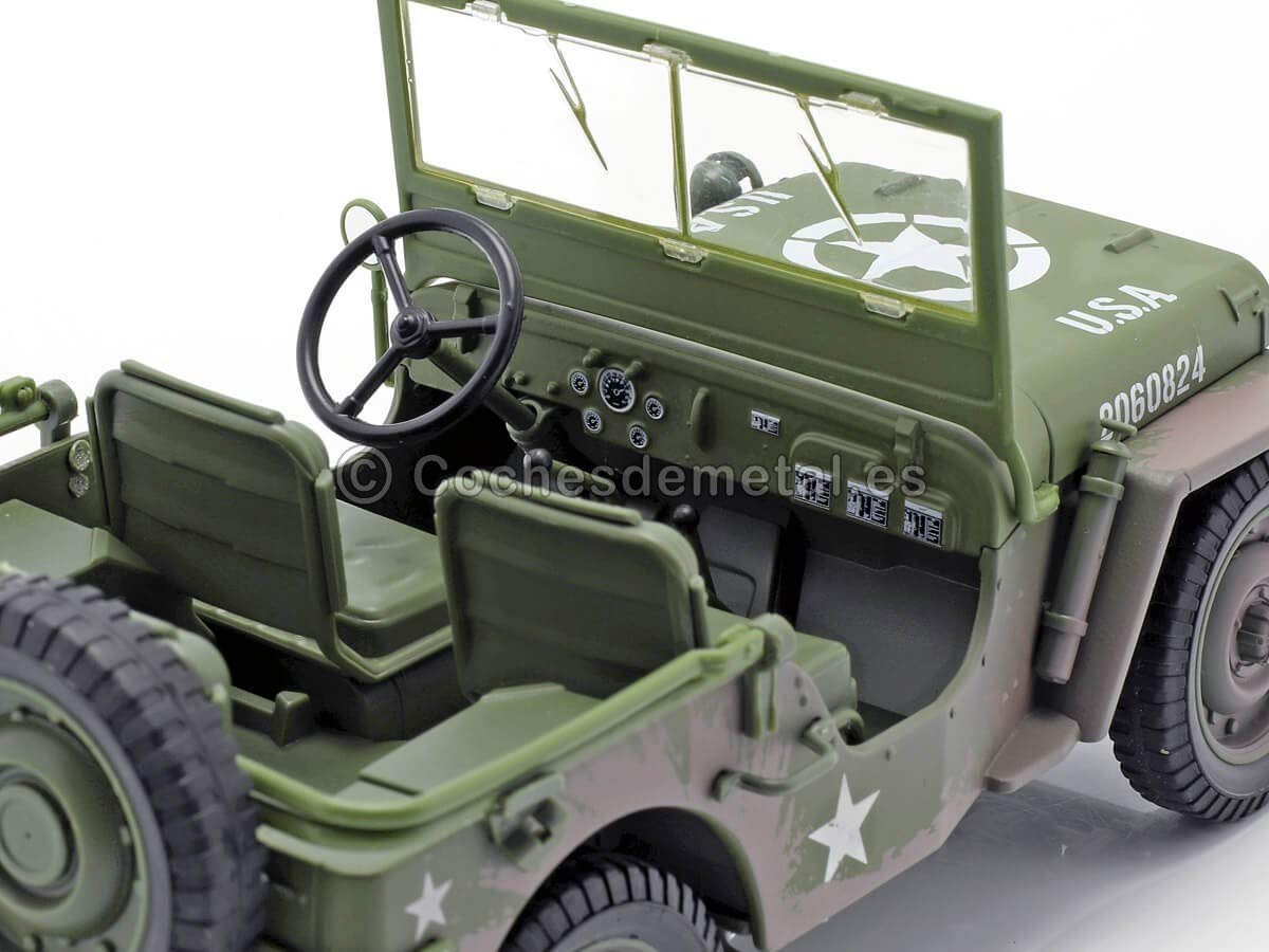 Amazon.com: Auto World AWML005B 1:18 1941 Jeep Willys-Olive Drab