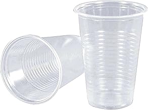 KAV Pack of 1000 Disposable Clear Plastic Cups - 7oz Plastic Glasses for Travel, Wedding Party, Picnic, Wine, Juice, Dessert, Cold Drinks, Drinking Water, Coolers, Vending (180 ml)