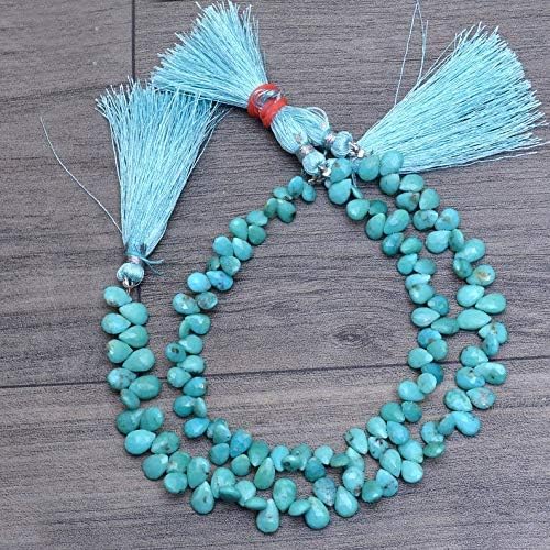 Kashish kamienie szlachetne i klejnoty AAA niezwykle rzadki naturalny turkus 7 x 5 mm fasetowane koraliki kamień szlachetny gruszka briolette 20 cm plaża turkusowy półszlachetny kamień luźne koraliki
