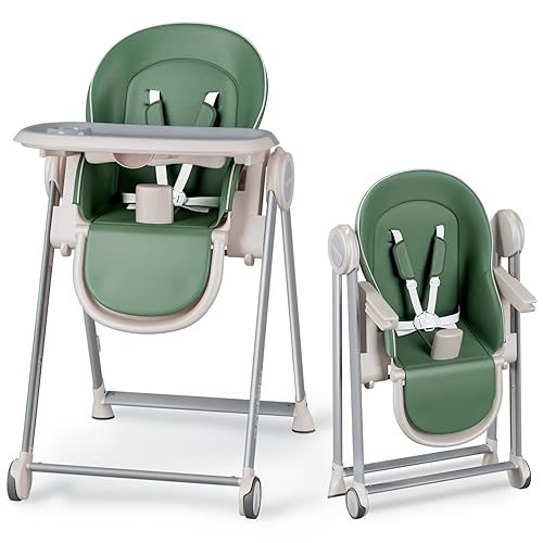 Miniatura 1 de Silla alta para bebés y niños pequeños sillas de alimentación plegables para niños asiento ajustable para comer alimentos sillas altas para bebé