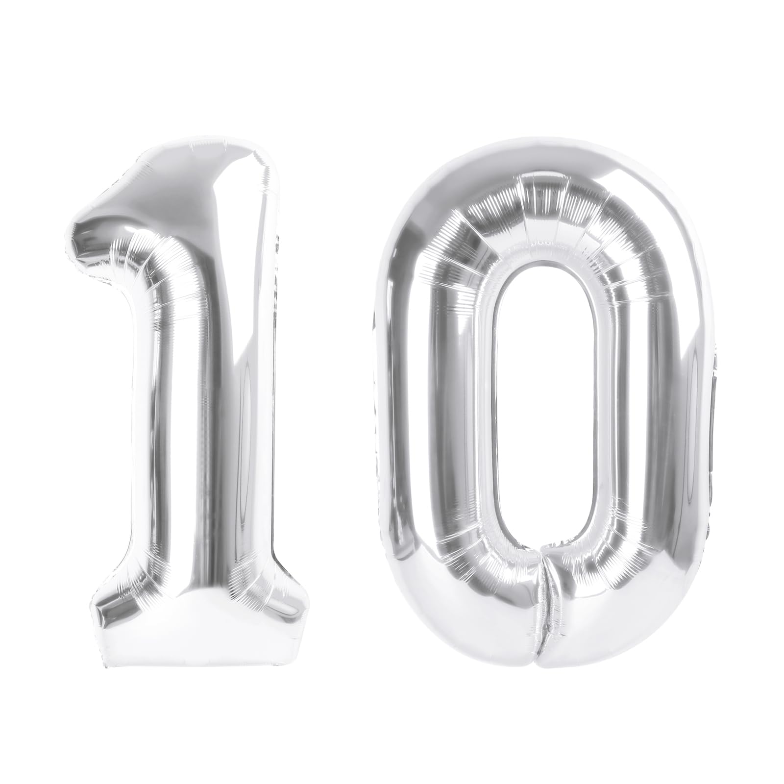 Number Balloons 10 Balloon 40 inch Silver for 10 100 Anniversary Decoration
