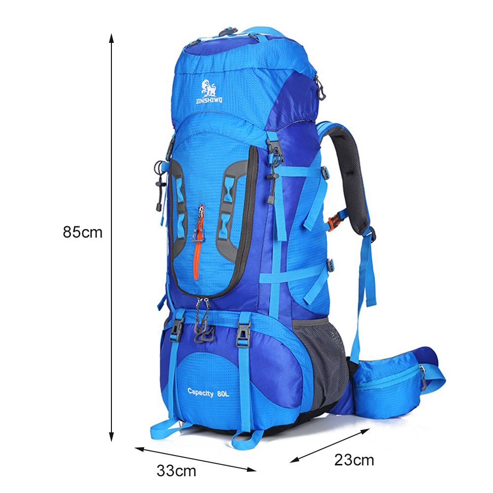 Jian ya na al aire libre Montañismo gran capacidad 80lwaterproof transpirable Suspensión Soporte Mochila Ciclismo y Senderismo Mochila con cubierta para la lluvia