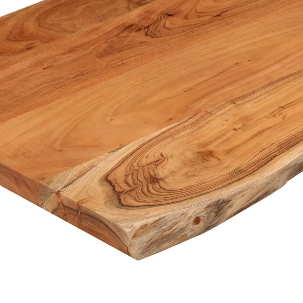 vidaXL Waschtischplatte, Rechteckig Arbeitsplatte mit Naturkante, Waschtischkonsole Tischplatte für Badezimmer, Holzplatte Platte Badmöbel, 120x60x2,5cm Massivholz Akazie